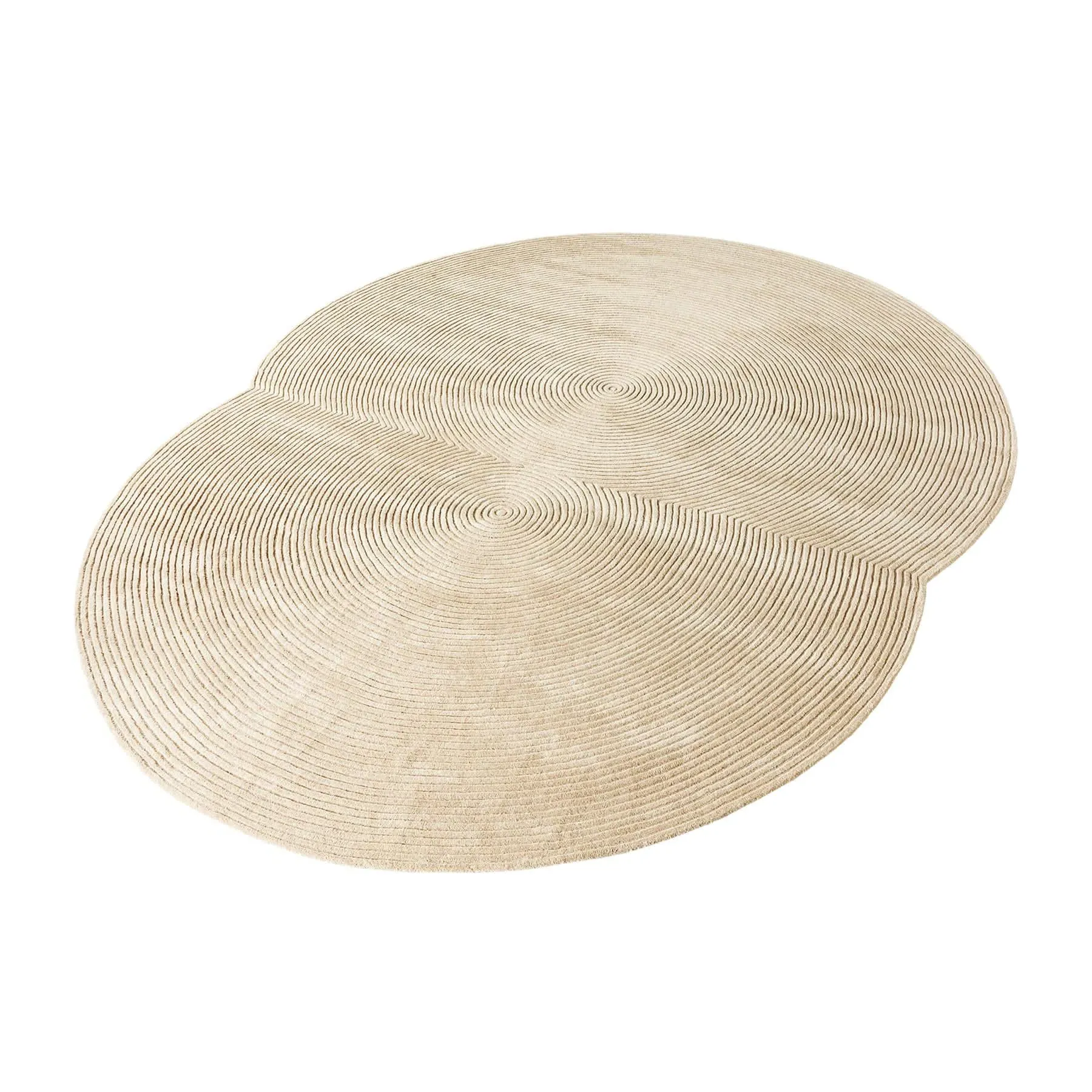 Extra Large Round Rug - Creme, Wool