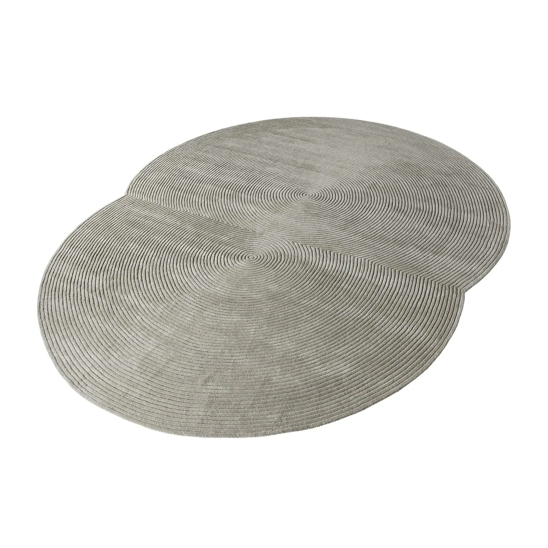 Extra Large Round Rug - Light Grey, Wool