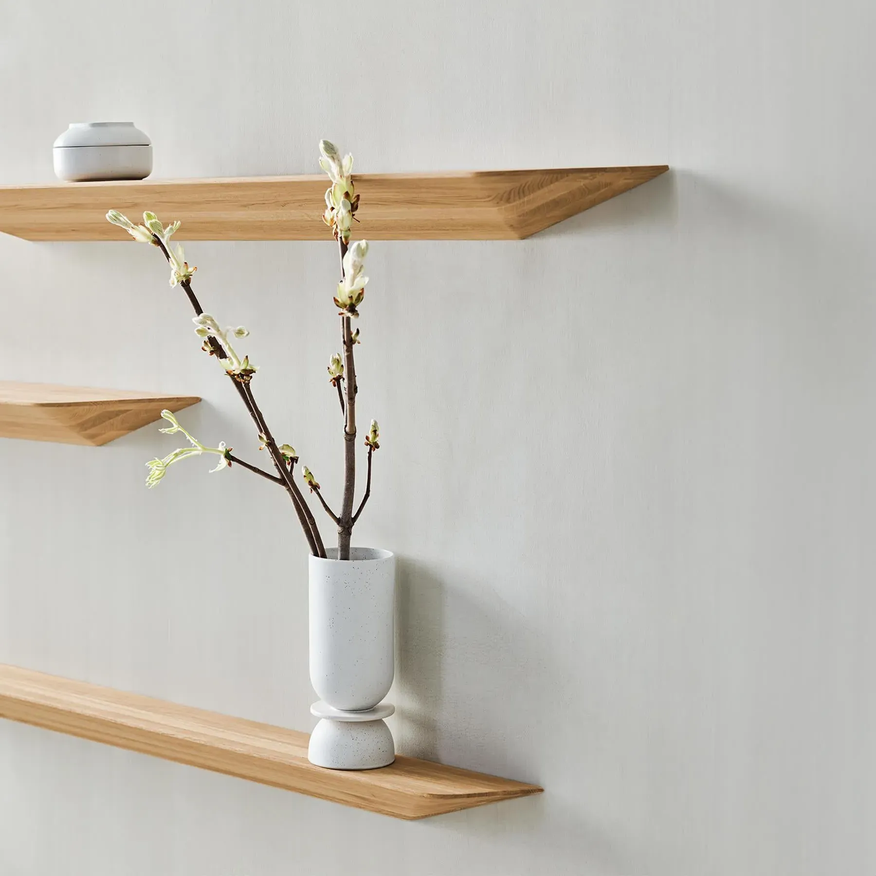 Falka Wall Shelf - White Pigmented Oil, Oak
