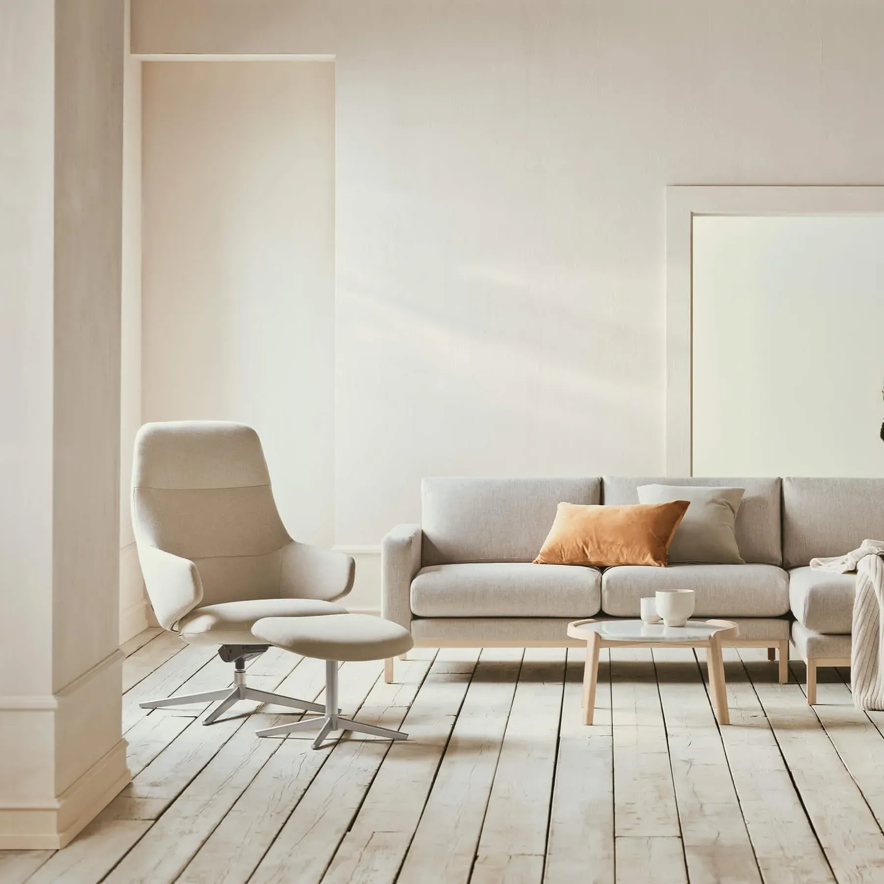 Footstool with Foam Seat - Green, Fabric