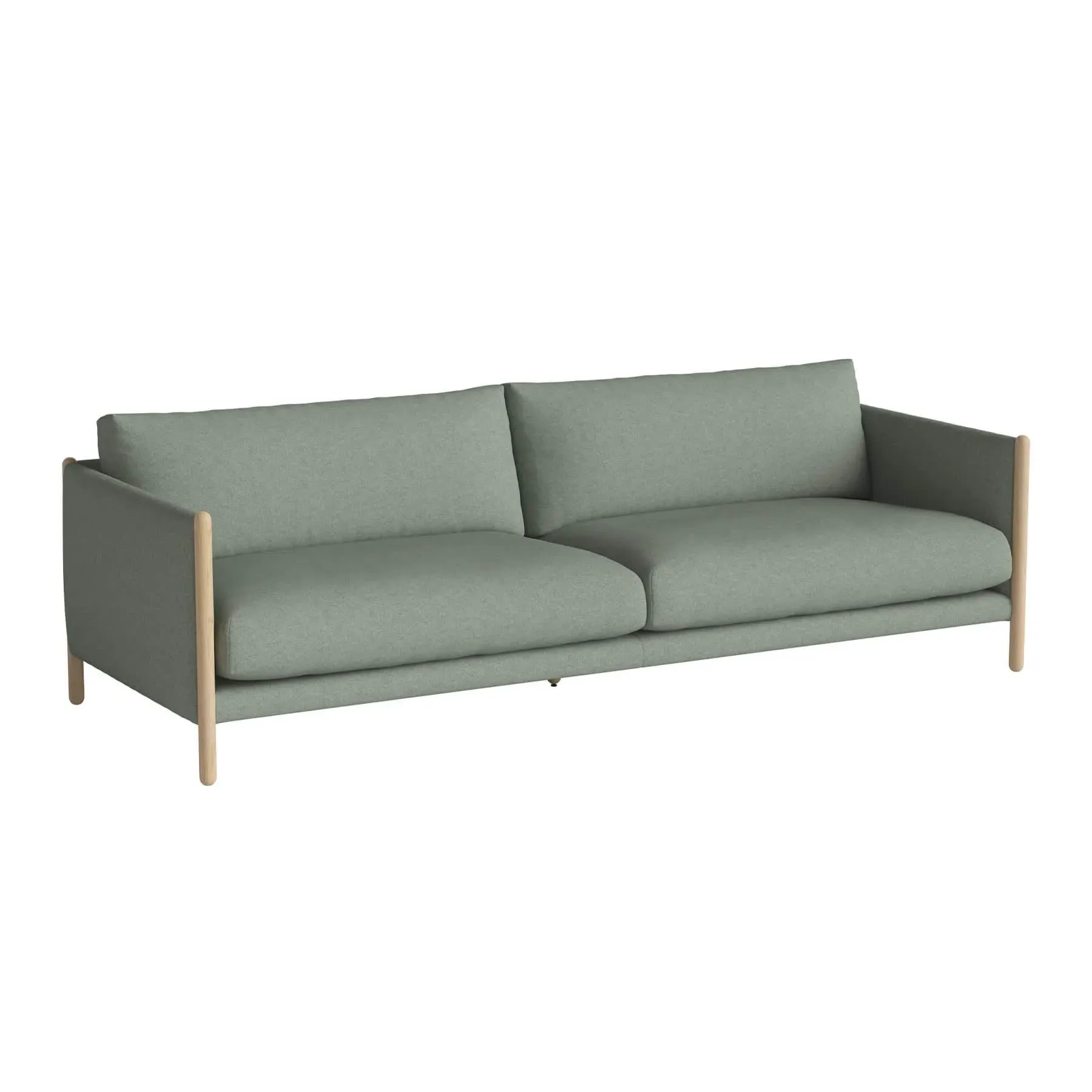 Hayden 3-Seater Sofa - Green, White Oak
