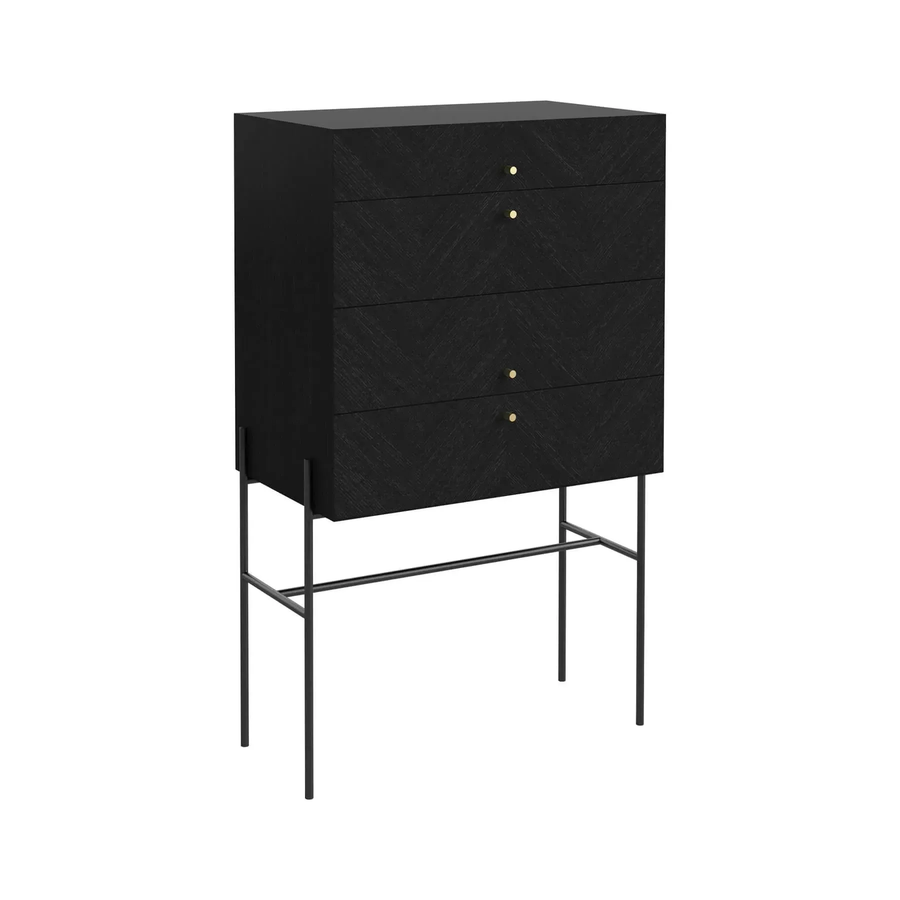 High Dresser with Soft-Close - Black, Oak image