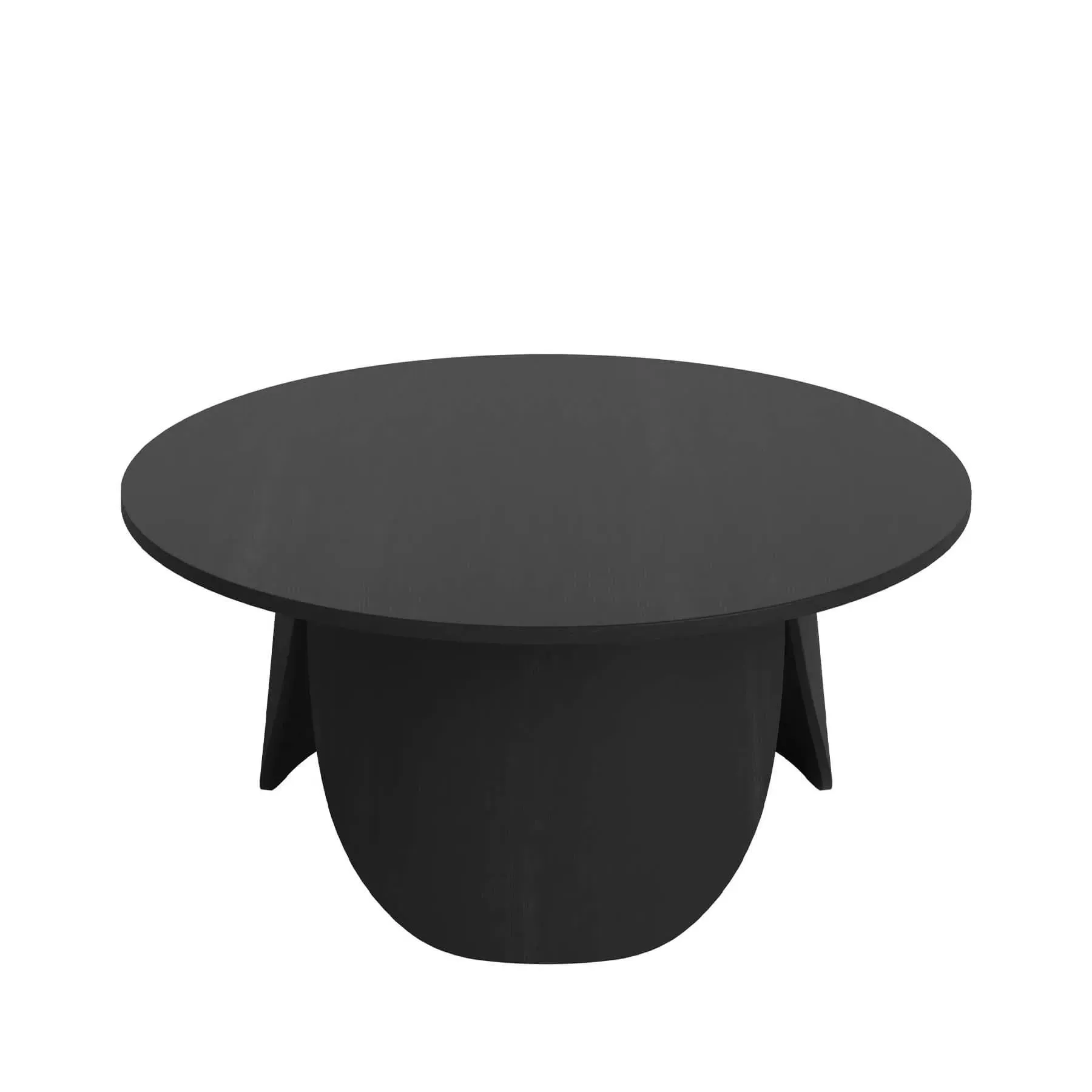 Large Coffee Table Low Height - Black, Oak