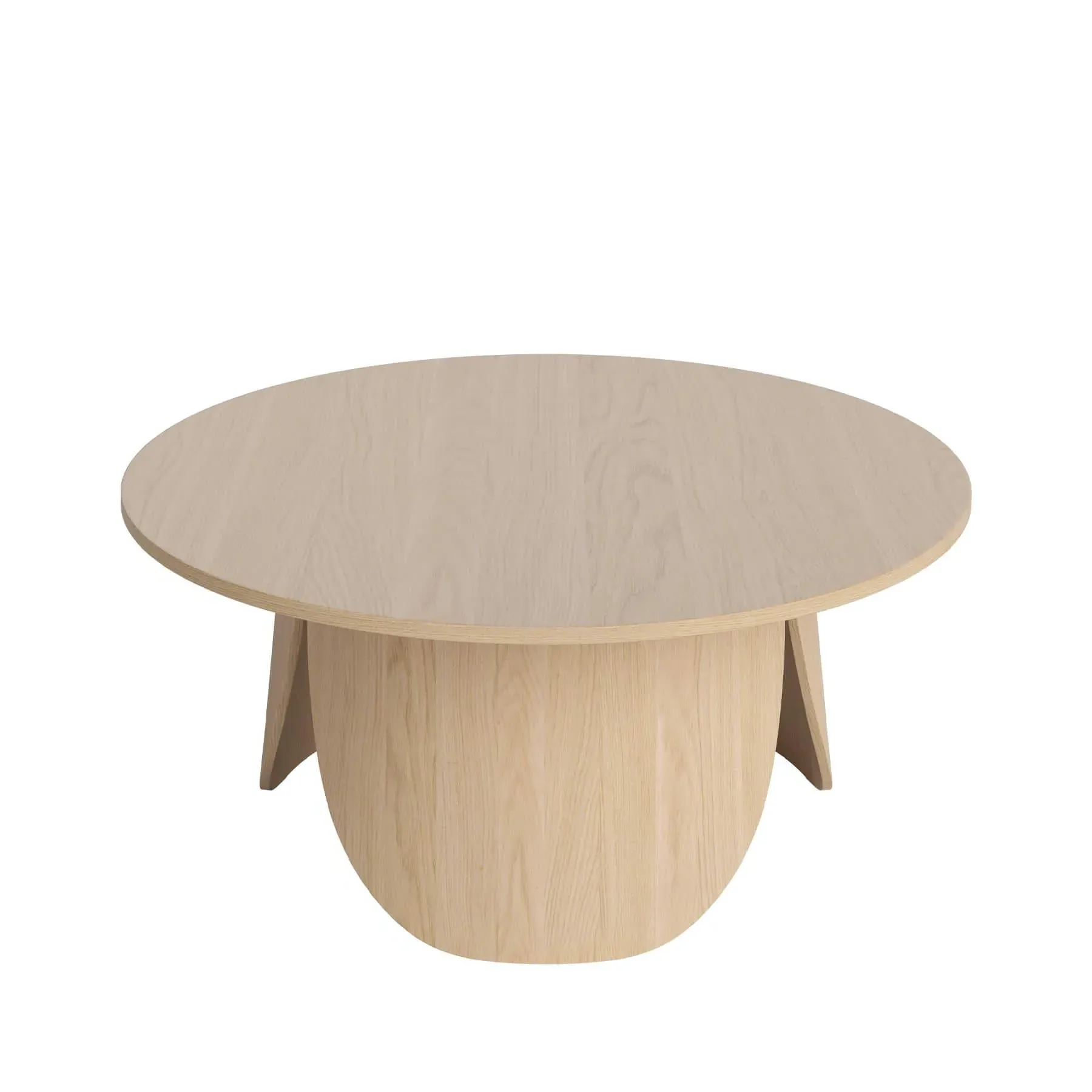 Large Coffee Table Low Height - White, Oak