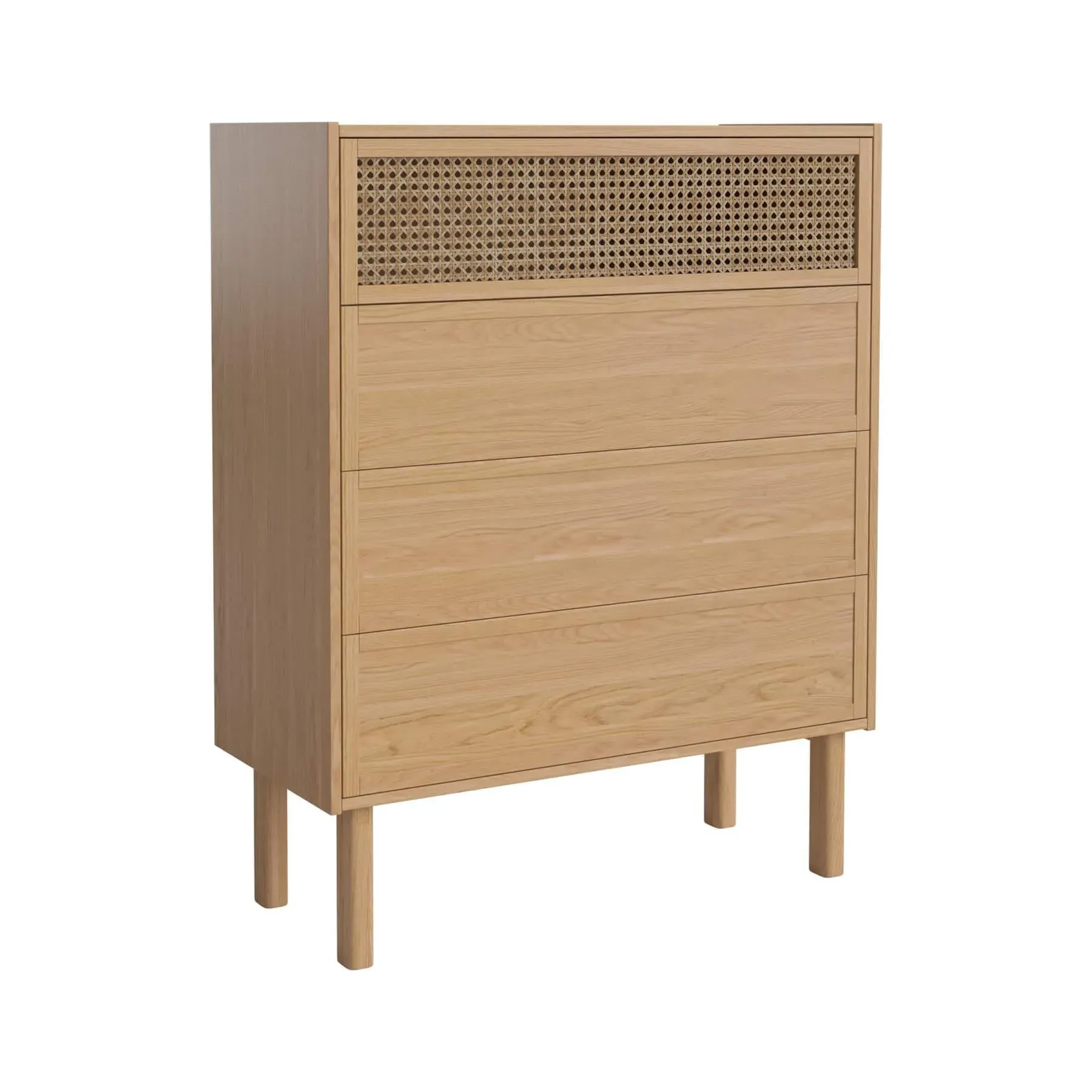 Large Dresser with Wicker Front - Oak