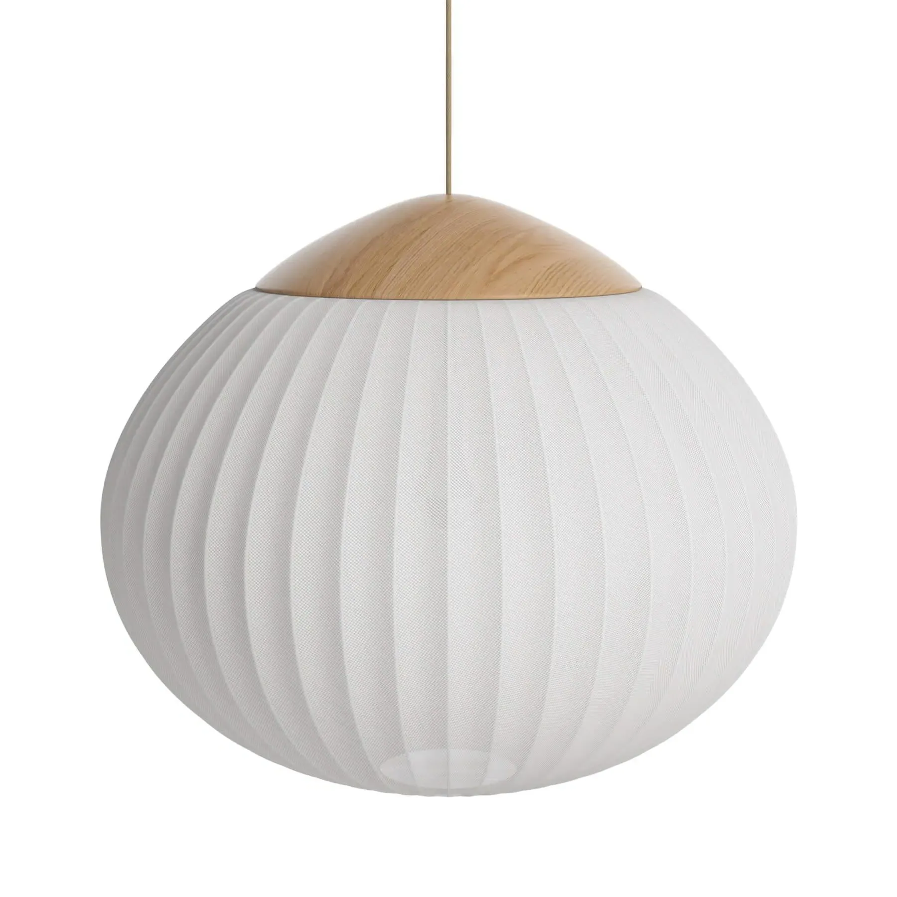 Large Pendant Light Acorn Design - Fabric Shade image