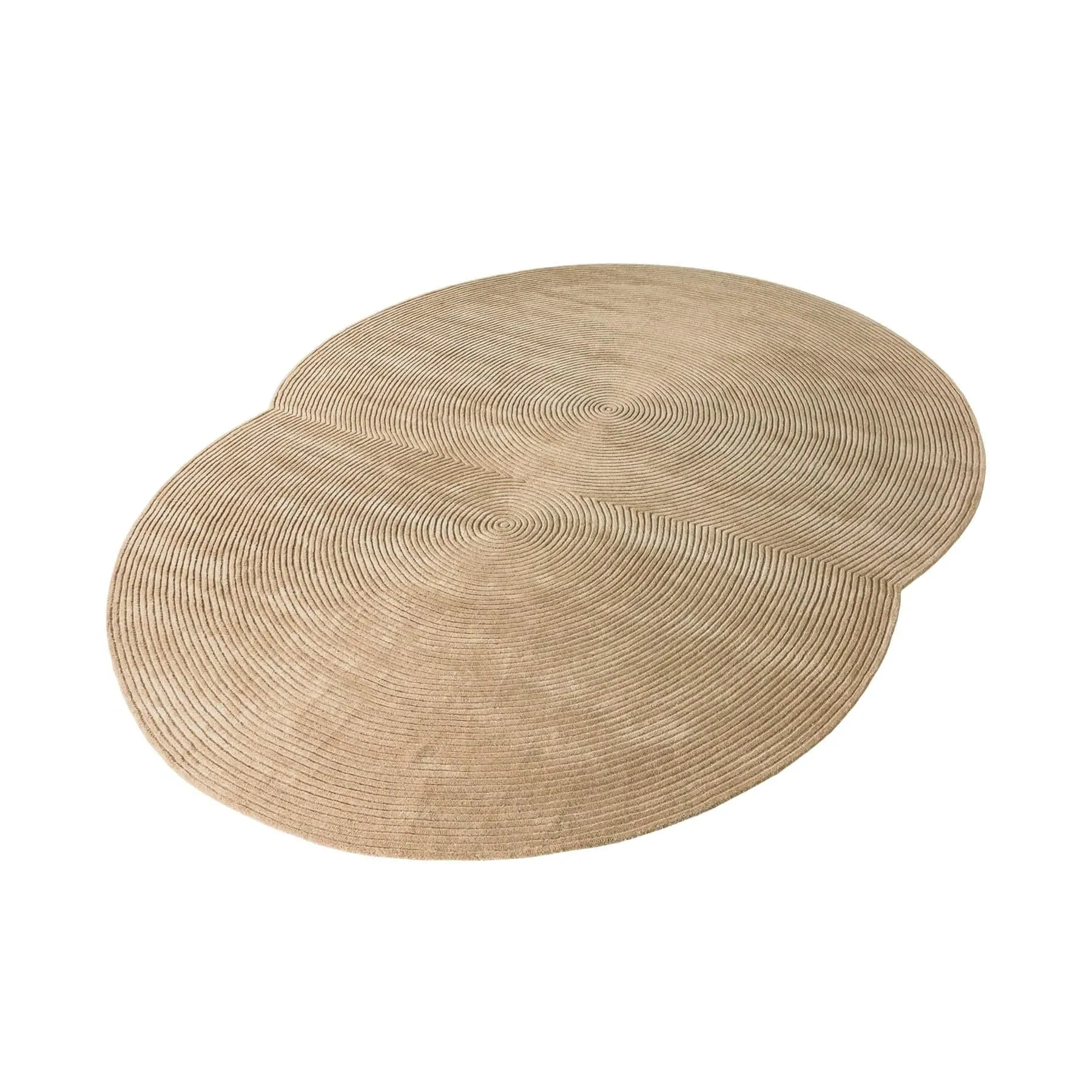 Large Round Rug - Beige, Wool
