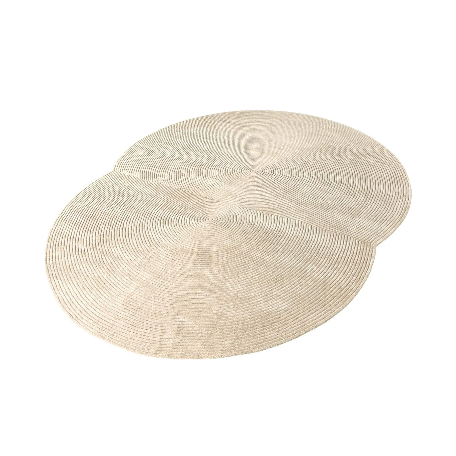 Large Round Rug - Creme, Wool