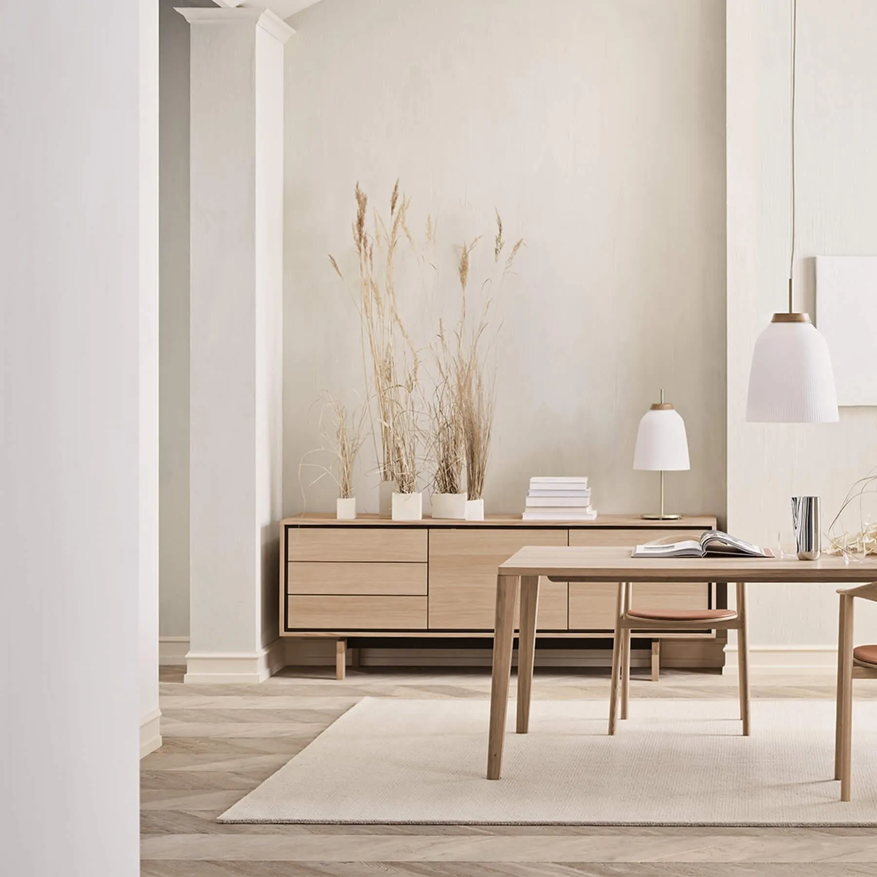 Large Sideboard with Storage - White, Wood