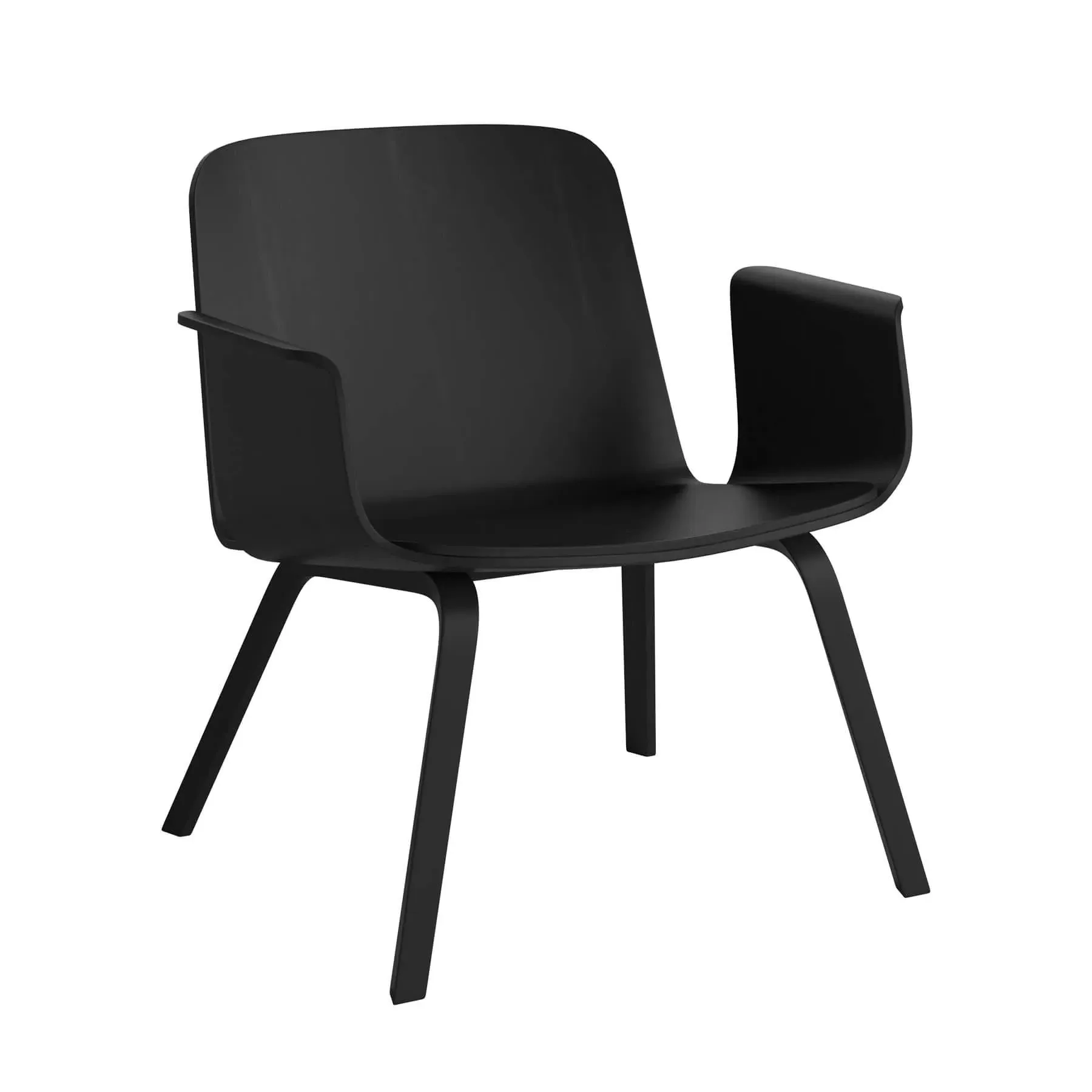 Lounge Chair with Arms - Black, Oak