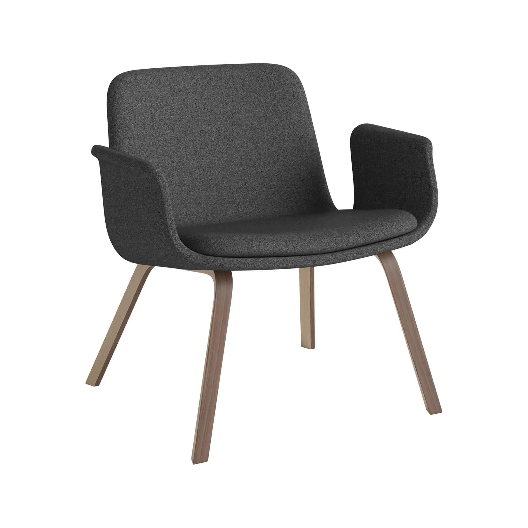 Lounge Chair with Arms - Grey Melange, Oak