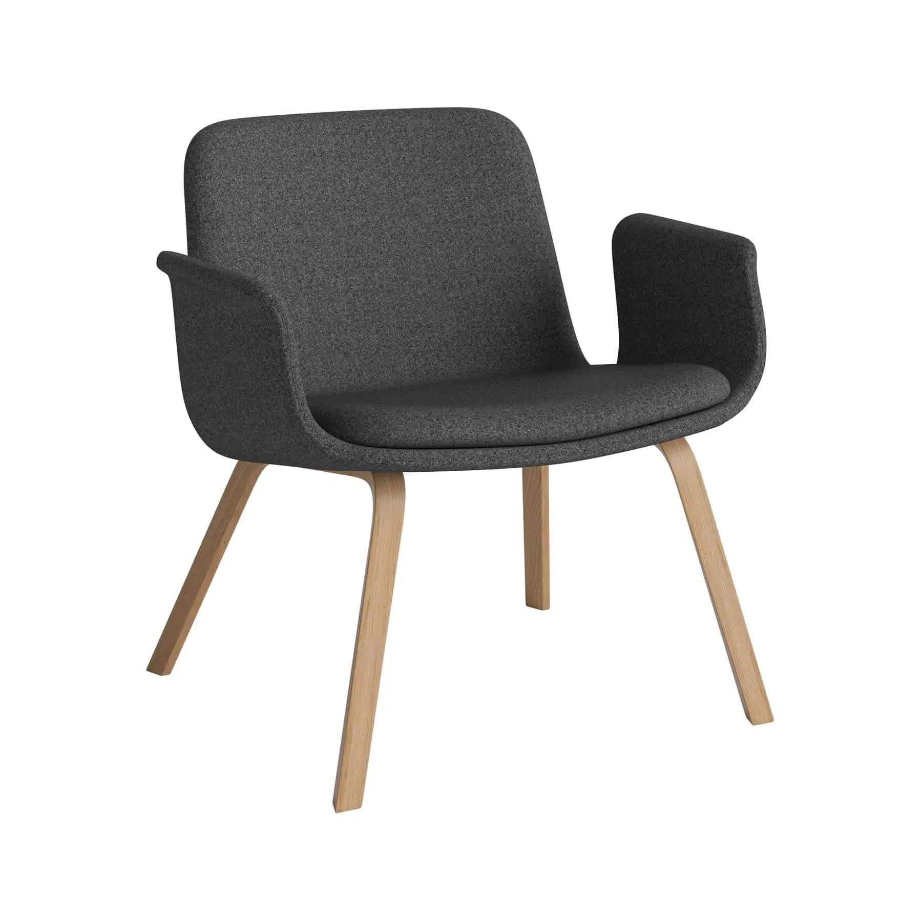 Lounge Chair with Arms - Grey Melange, Oak image