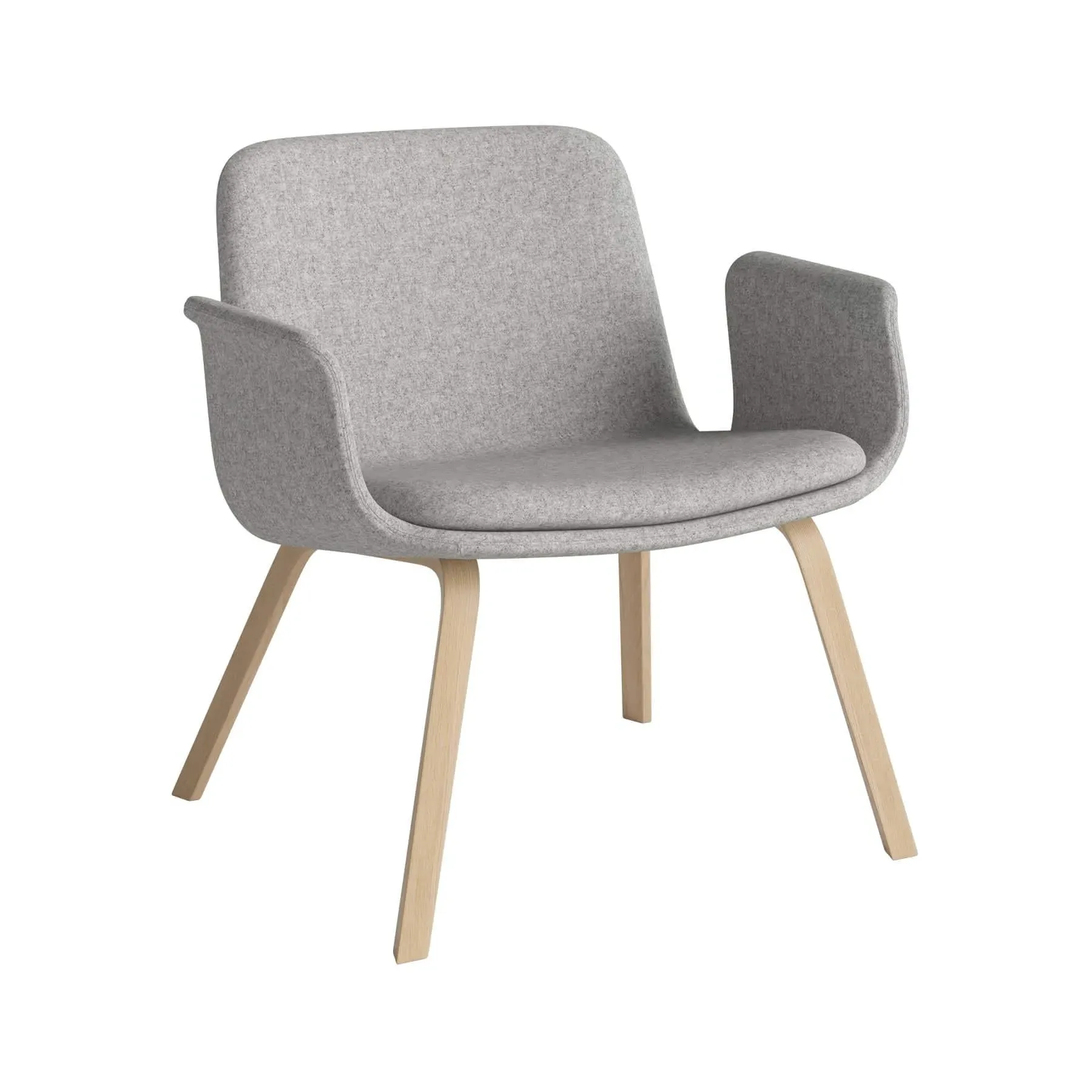 Lounge Chair with Arms - Light Grey, Oak