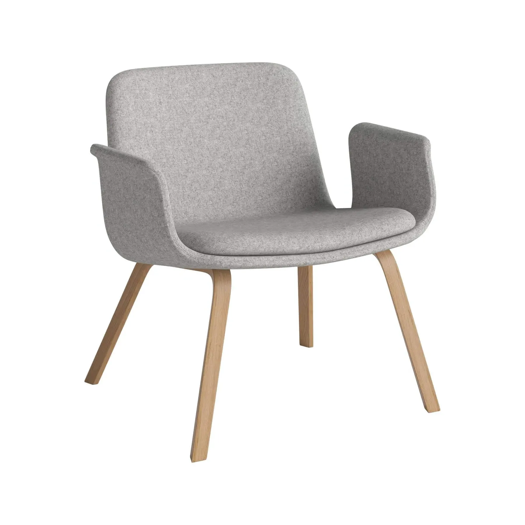 Lounge Chair with Arms - Light Grey, Oak