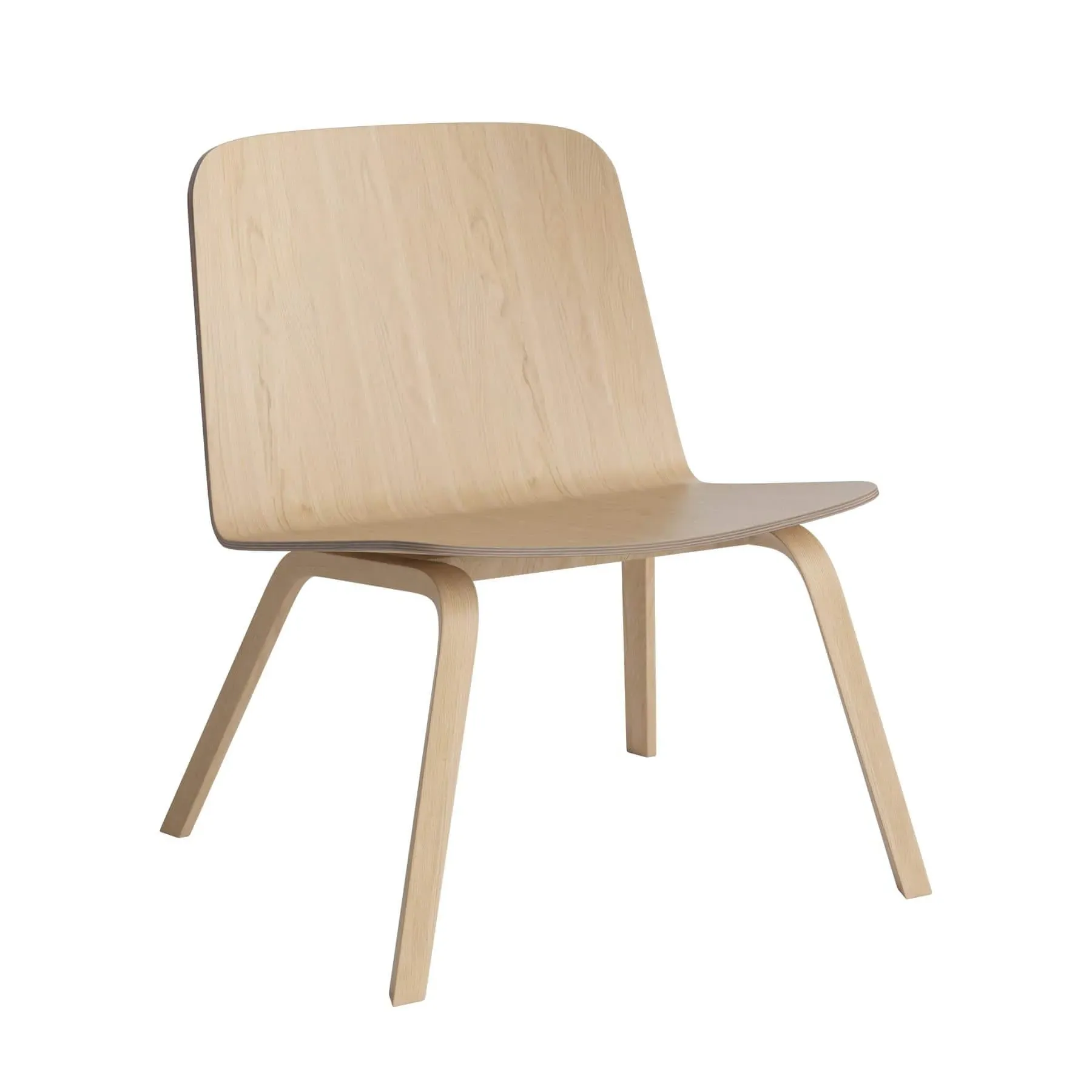Lounge Chair with Arms - White Oak