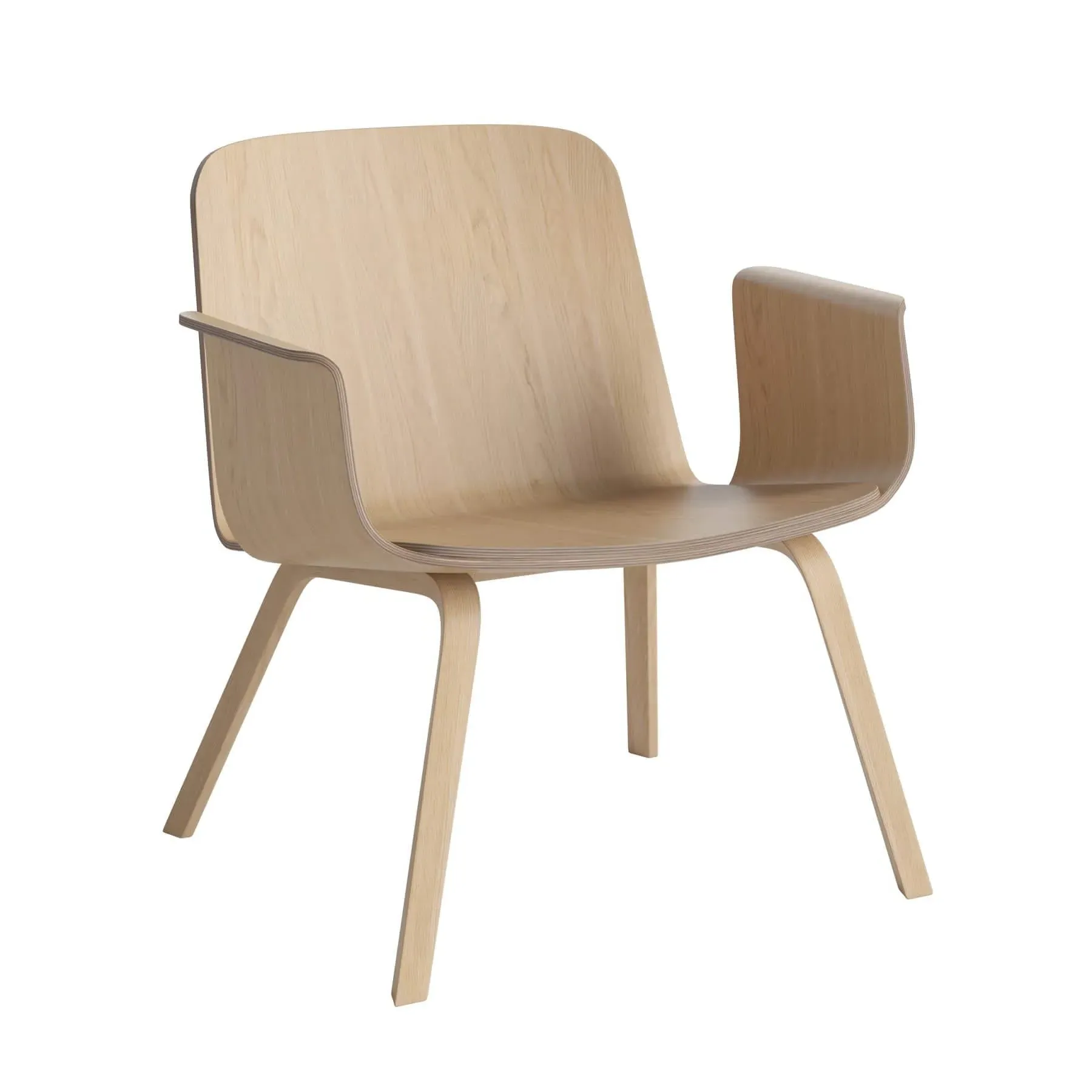 Lounge Chair with Arms - White Oak