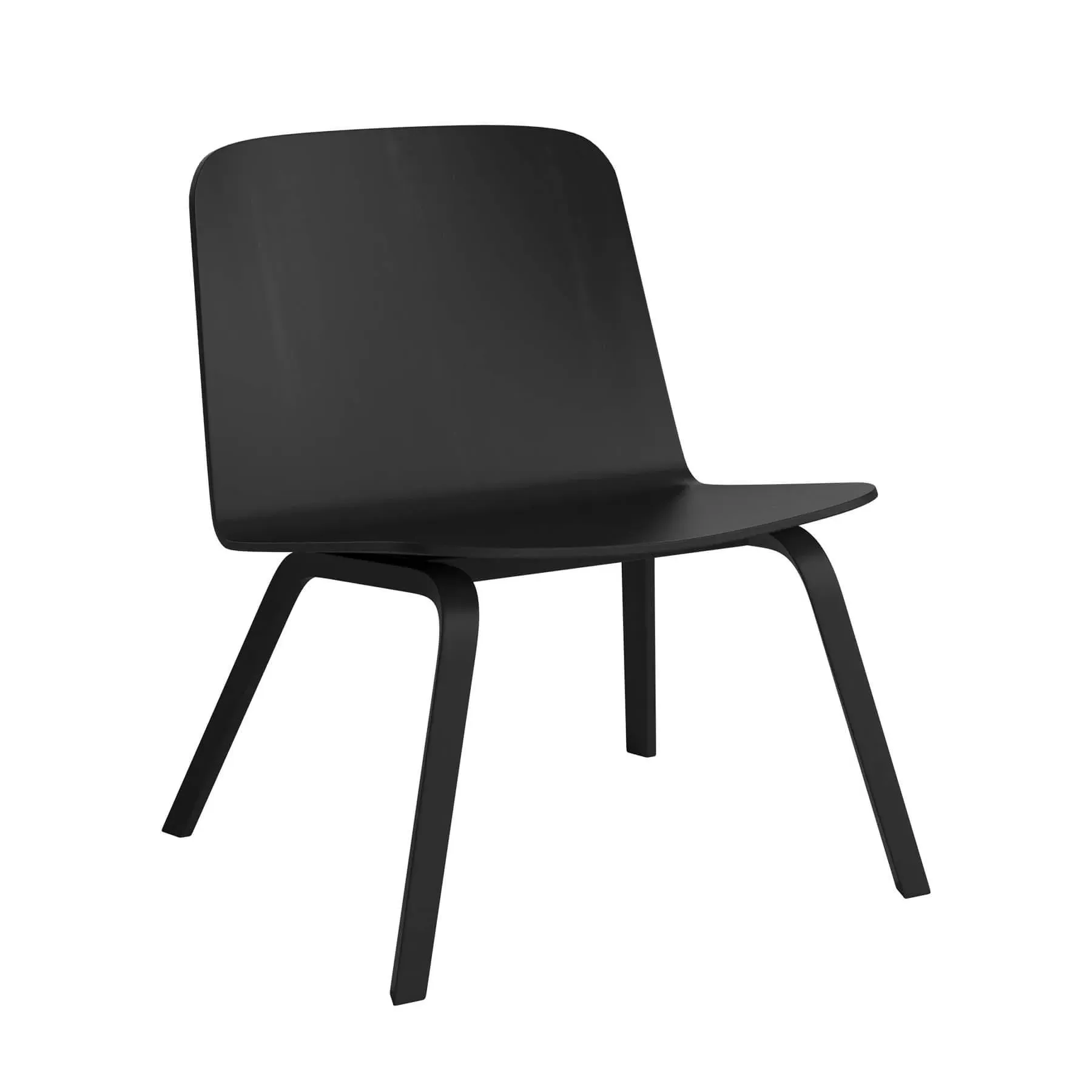 Lounge Chair without Arms - Black, Oak image