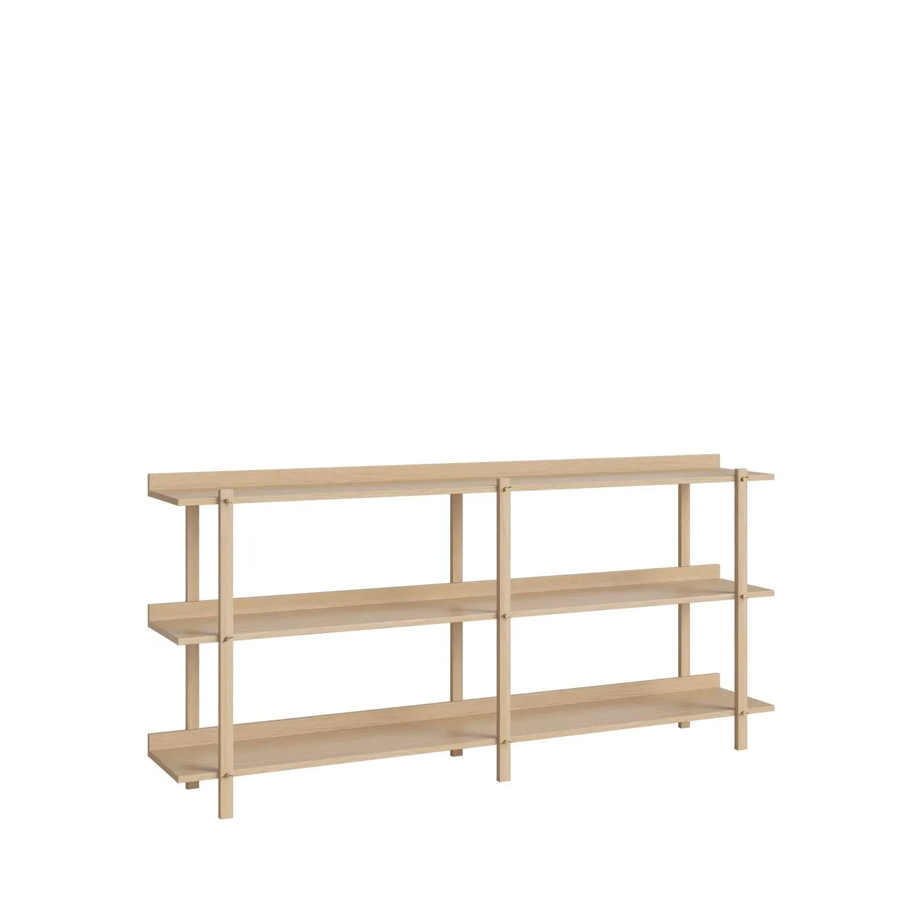 Low Double Shelving Unit - White Oak