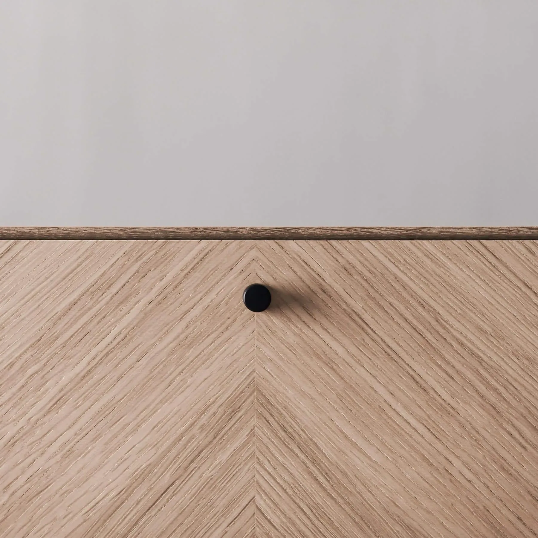 Low Dresser with Herringbone Pattern - Black, Oak