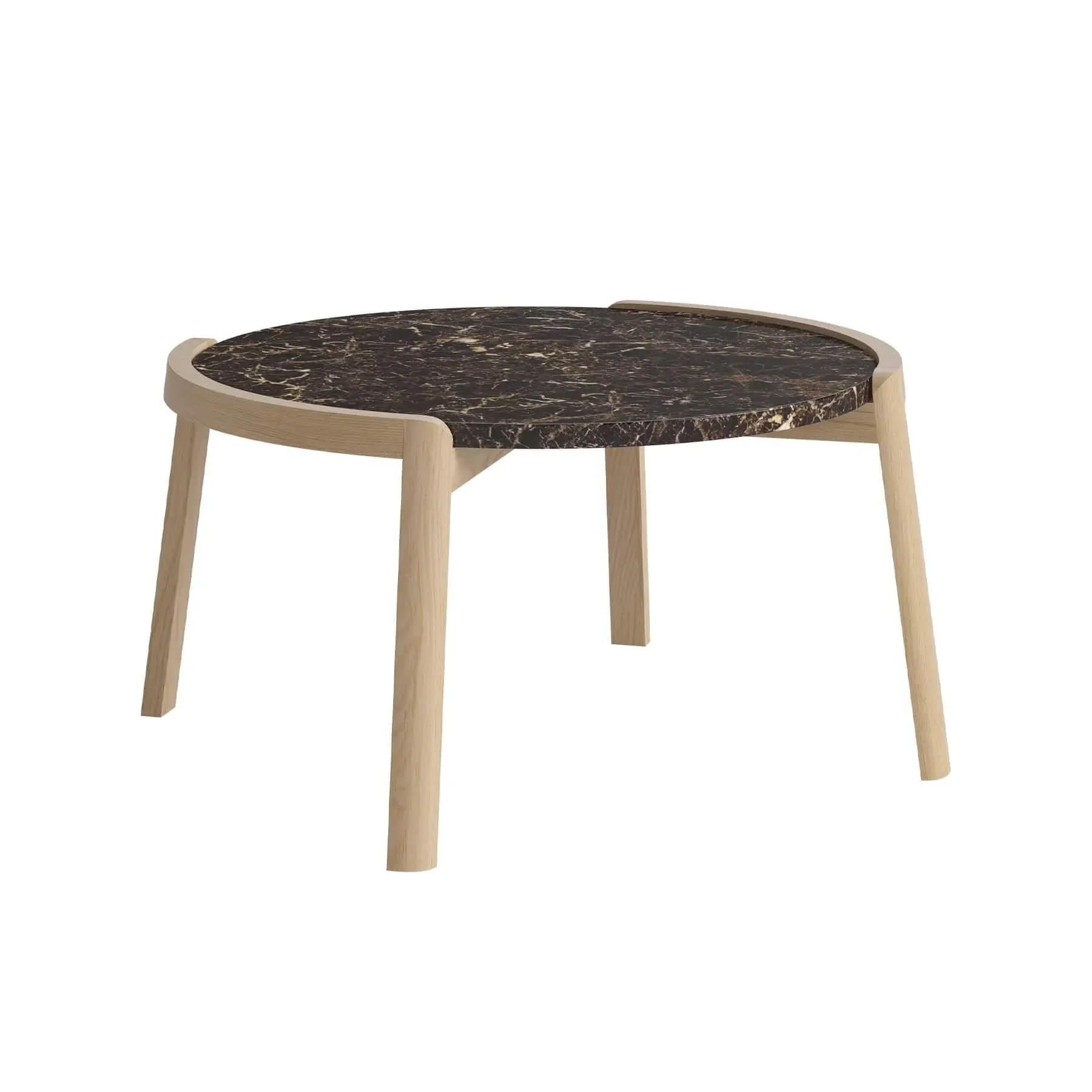 Medium Coffee Table with Marble Top - Brown, Oak