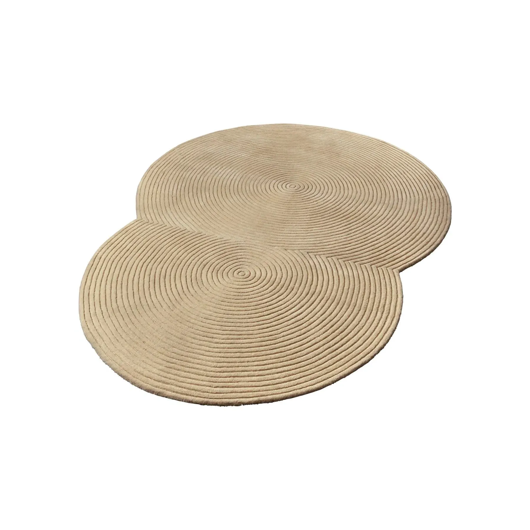 Medium Round Rug - Beige, Wool