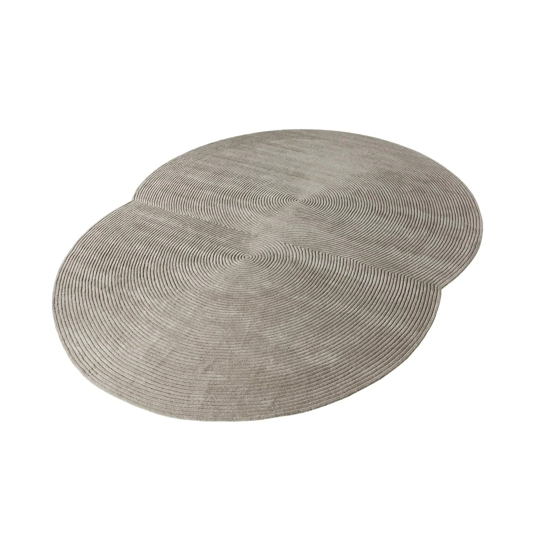 Medium Round Rug - Light Grey, Wool