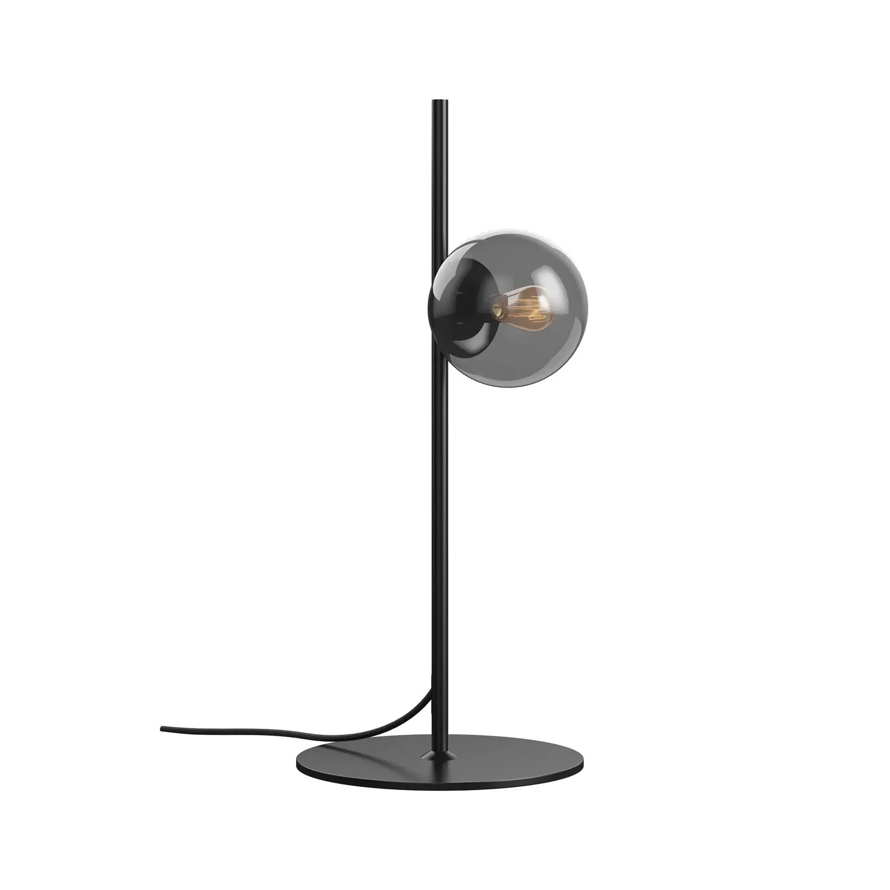 Orb Table Lamp with Glass Shade - Black image