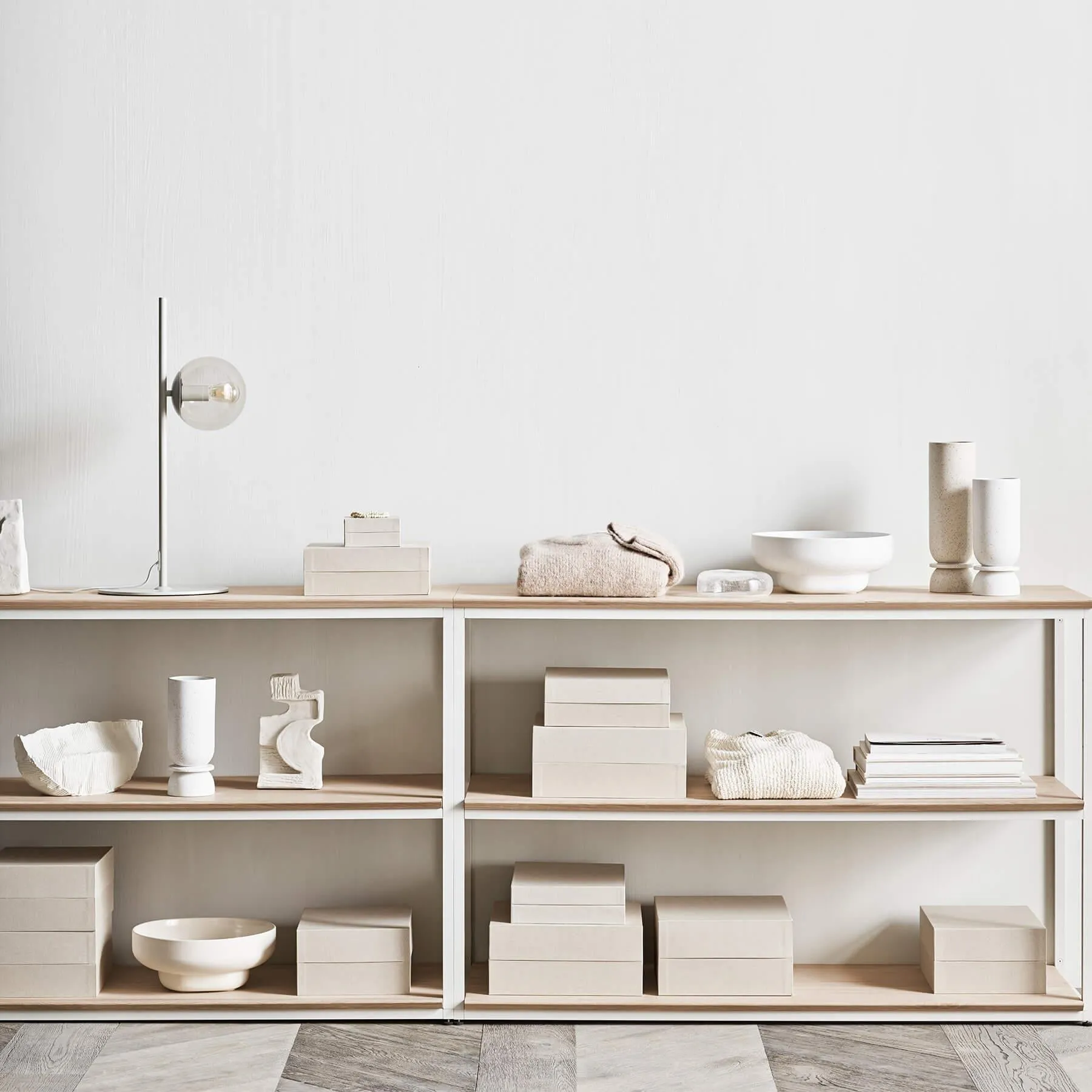 Orb Table Lamp with Glass Shade - Brass