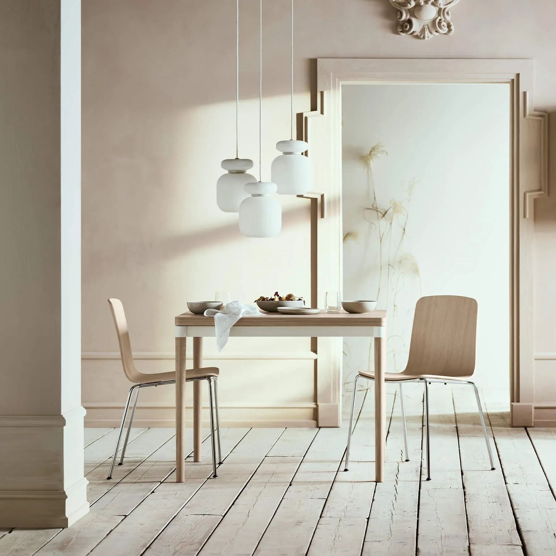 Palm Dining Chair - Walnut, Chrome