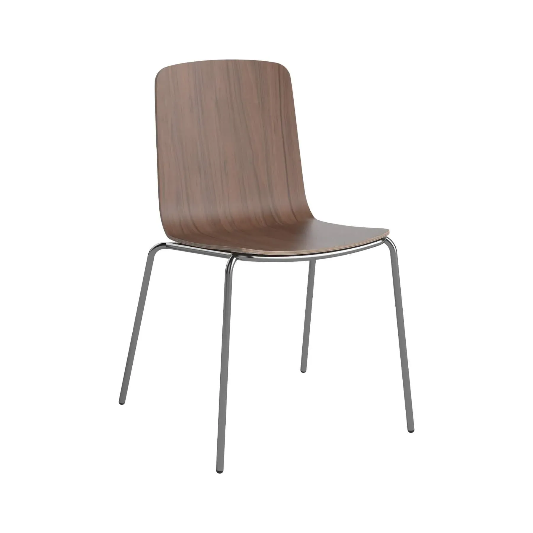 Palm Dining Chair - Walnut, Chrome