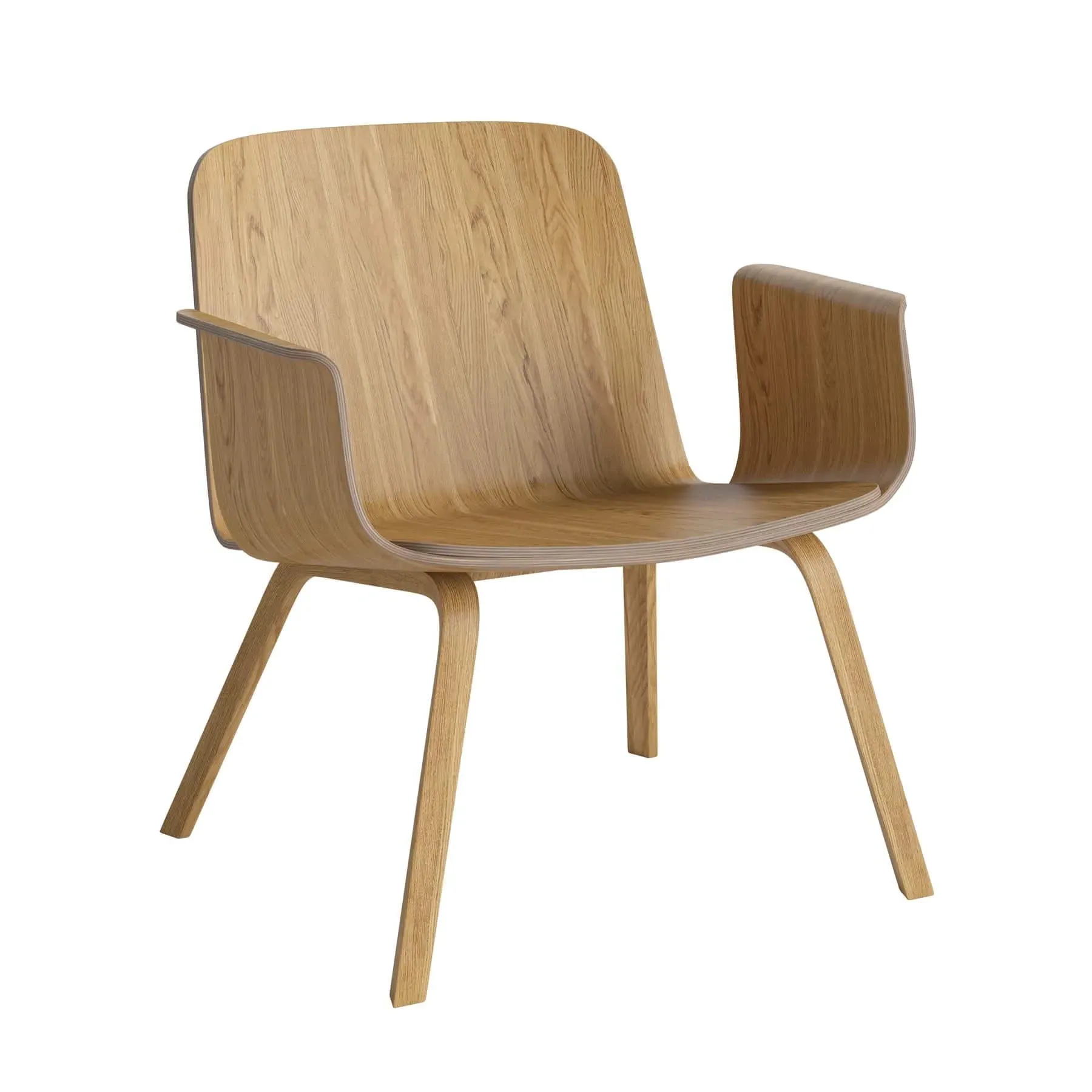 Palm Lounge Chair with Arms - Oiled Oak image