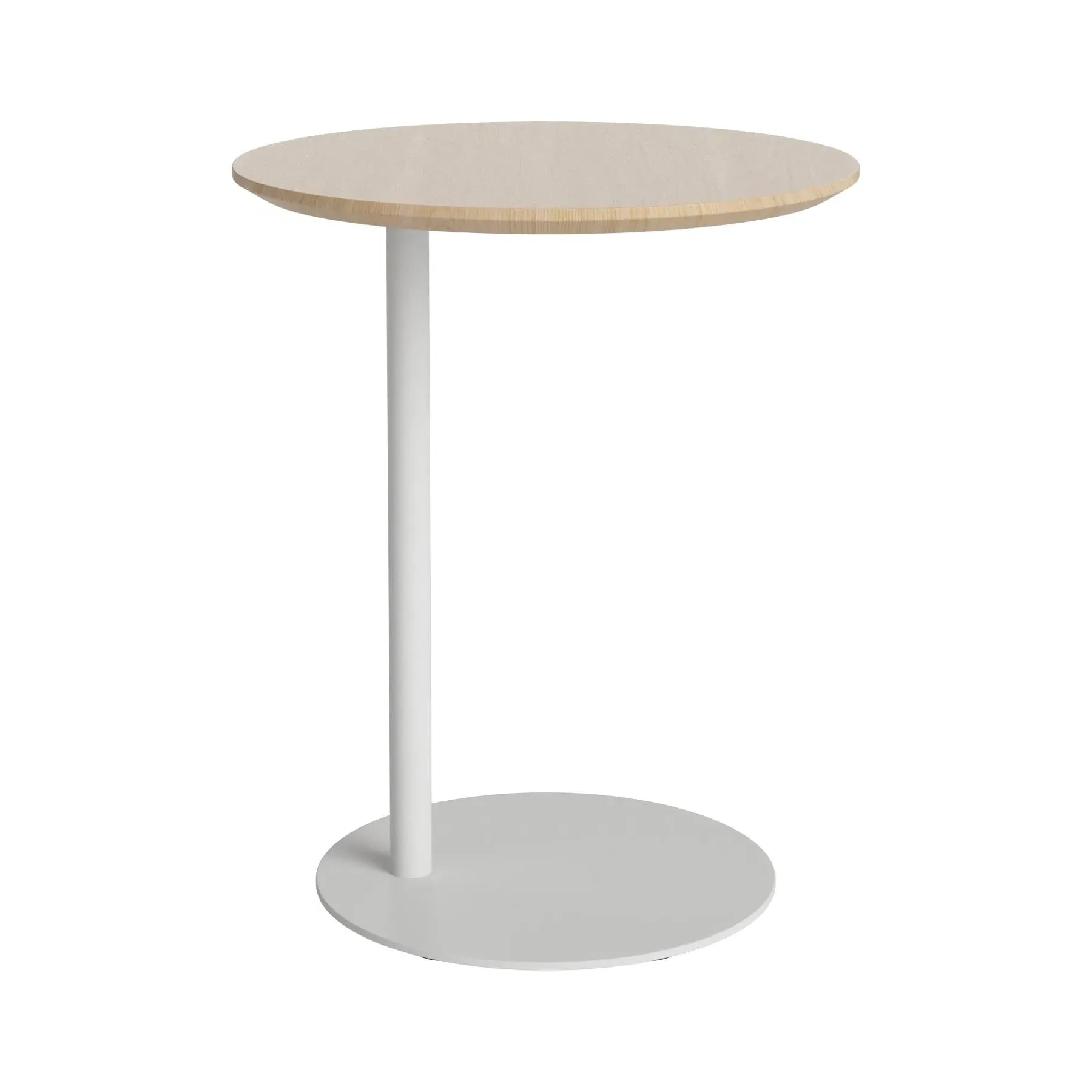 Pillar Side Table - White Oak, Steel