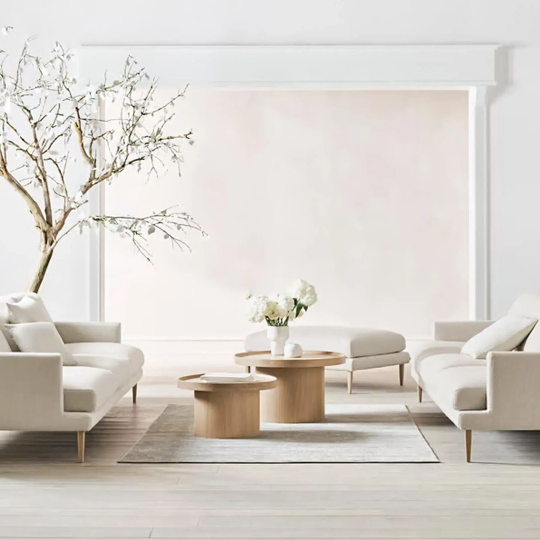 Plateau Large Coffee Table with Storage - Lacquered Oak