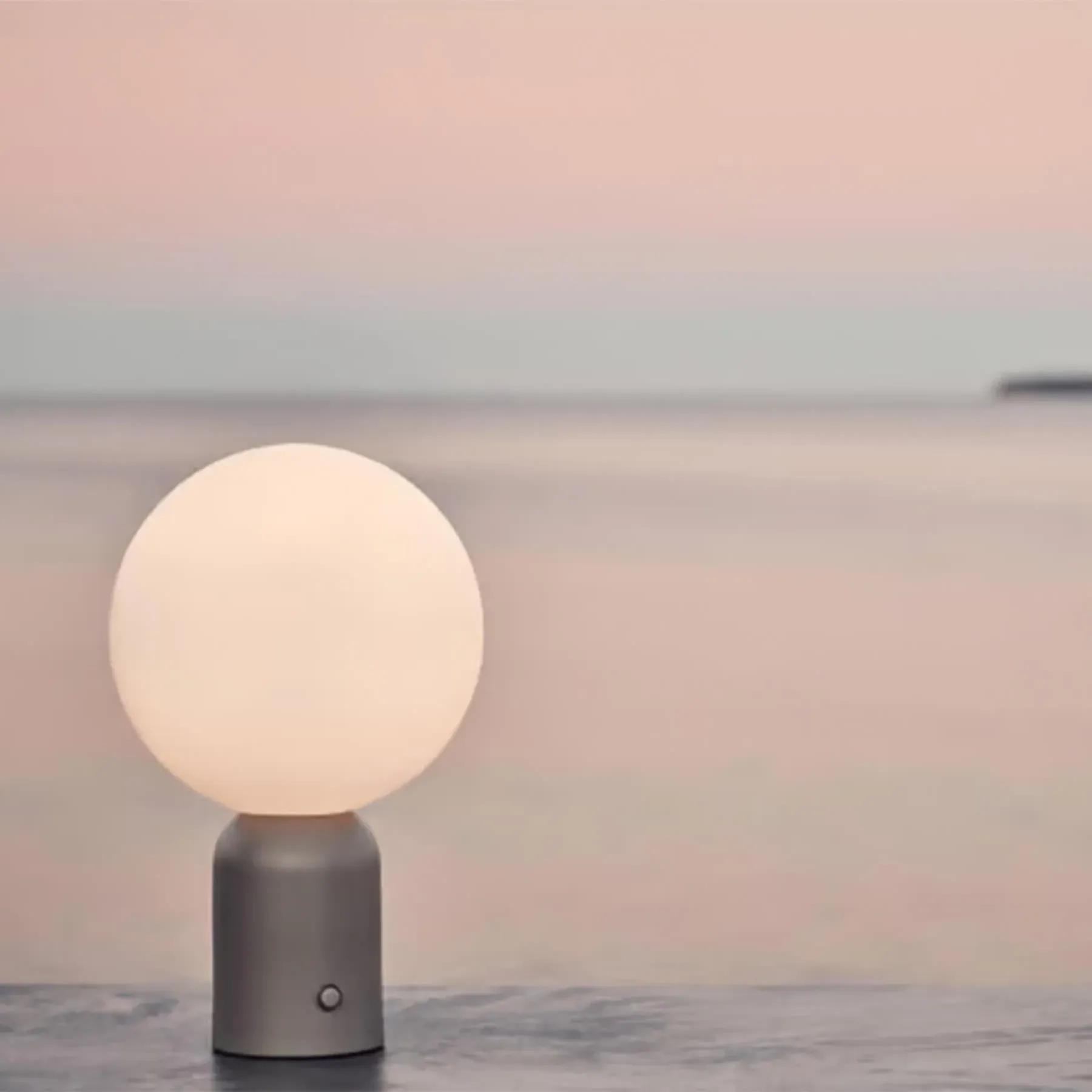 Portable Rechargeable Table Lamp - White, Glass