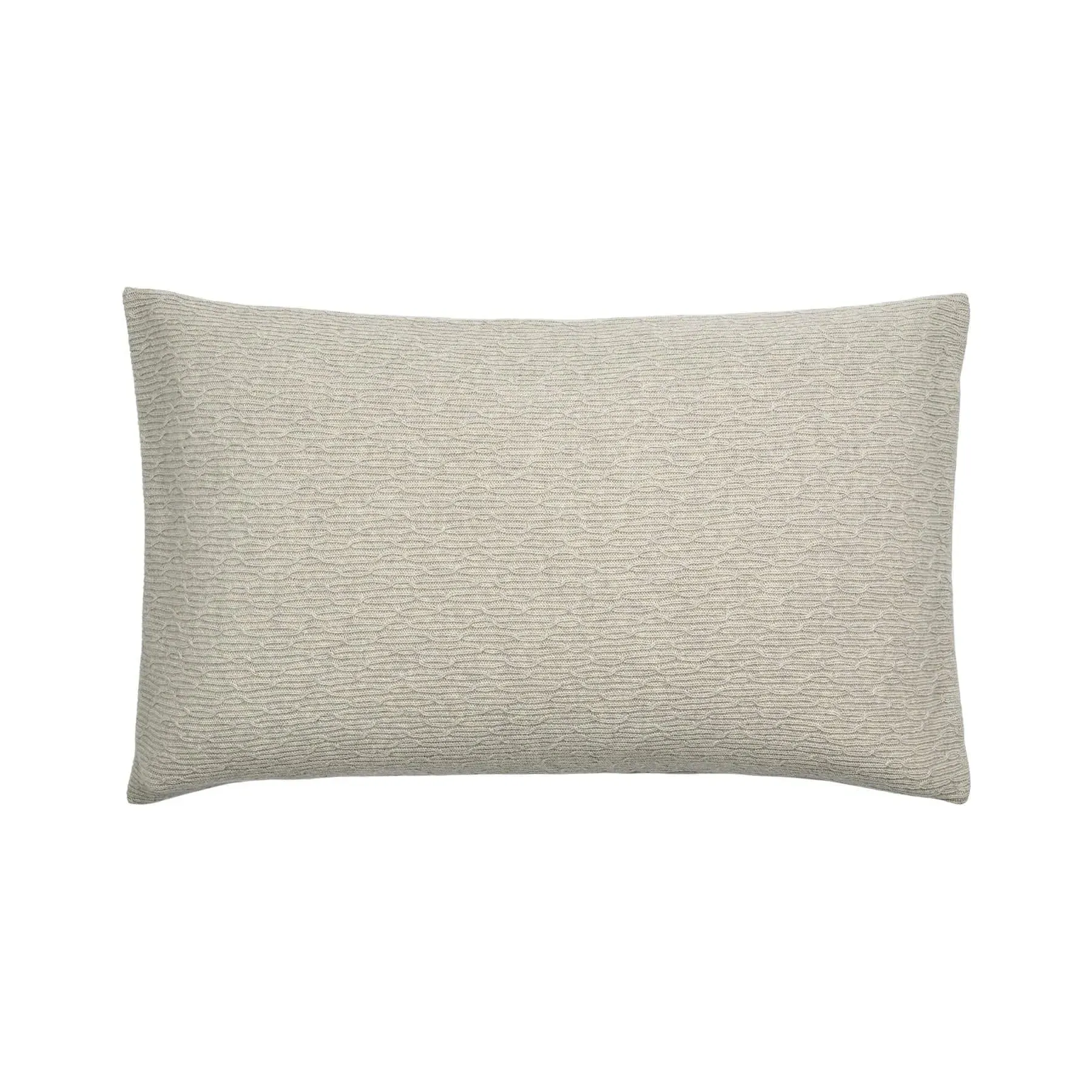 Rectangular Cushion with Knit Pattern - Grey, Lambswool image