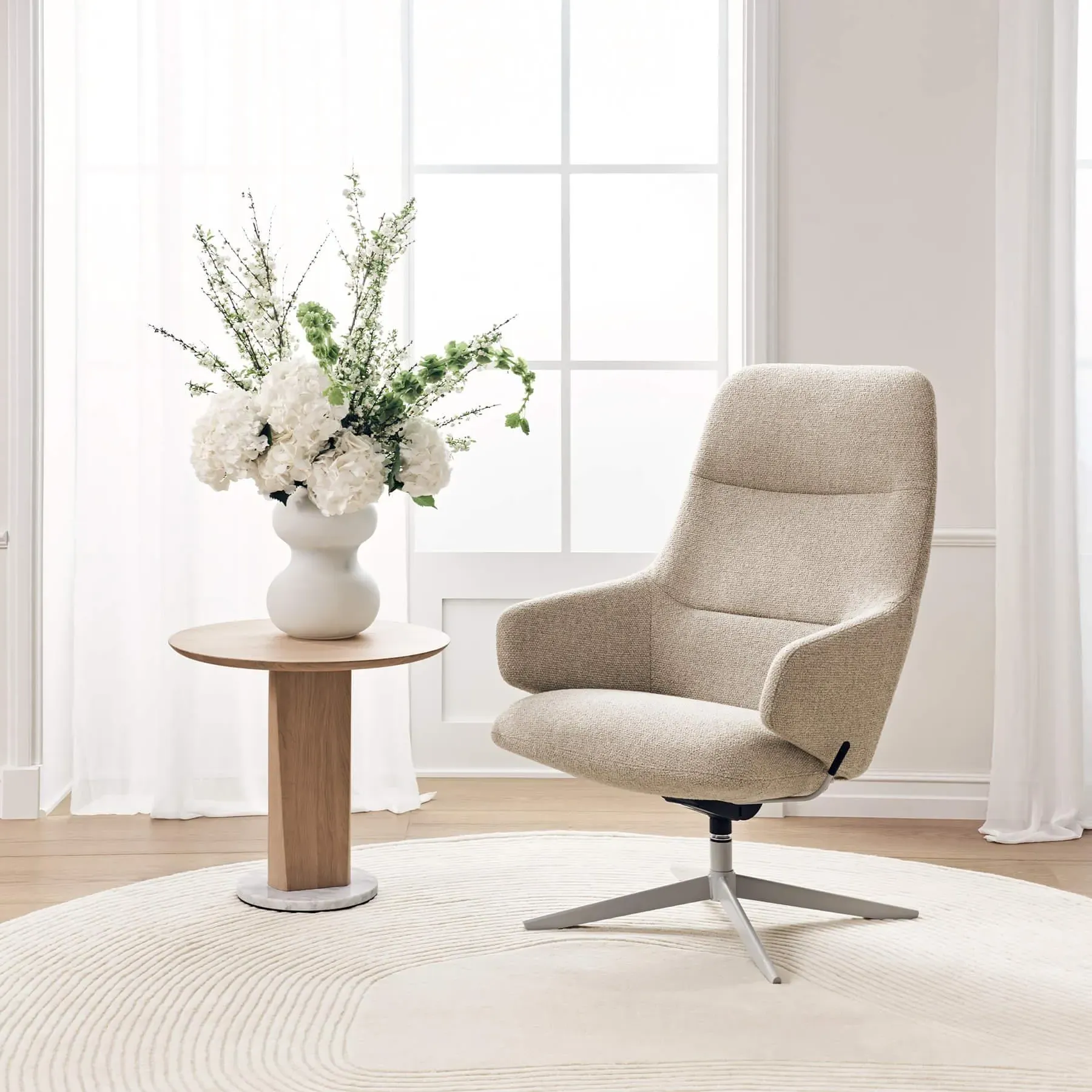 Root Large Side Table Low - White Oiled Oak