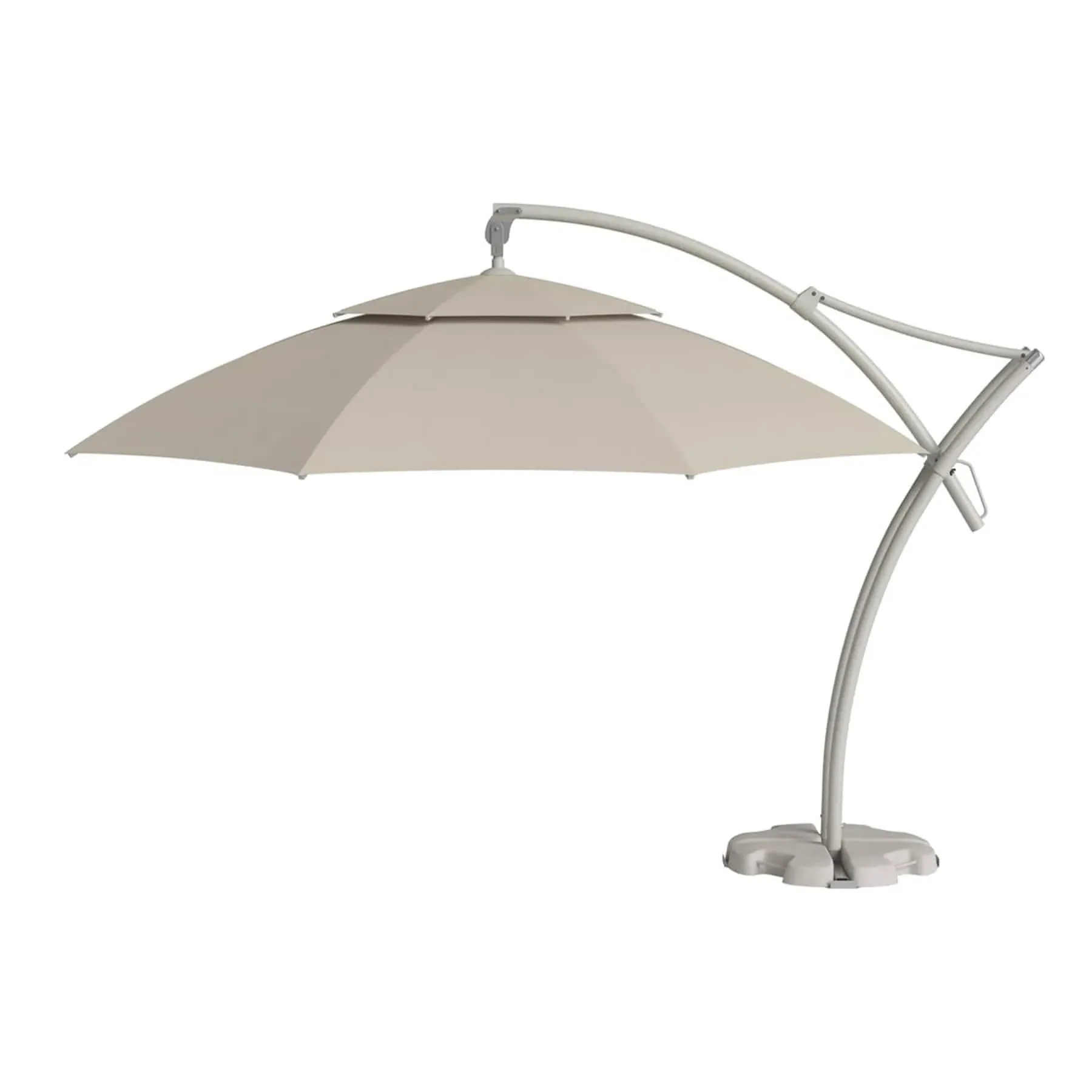 Round Parasol with Side Leg - Light Grey