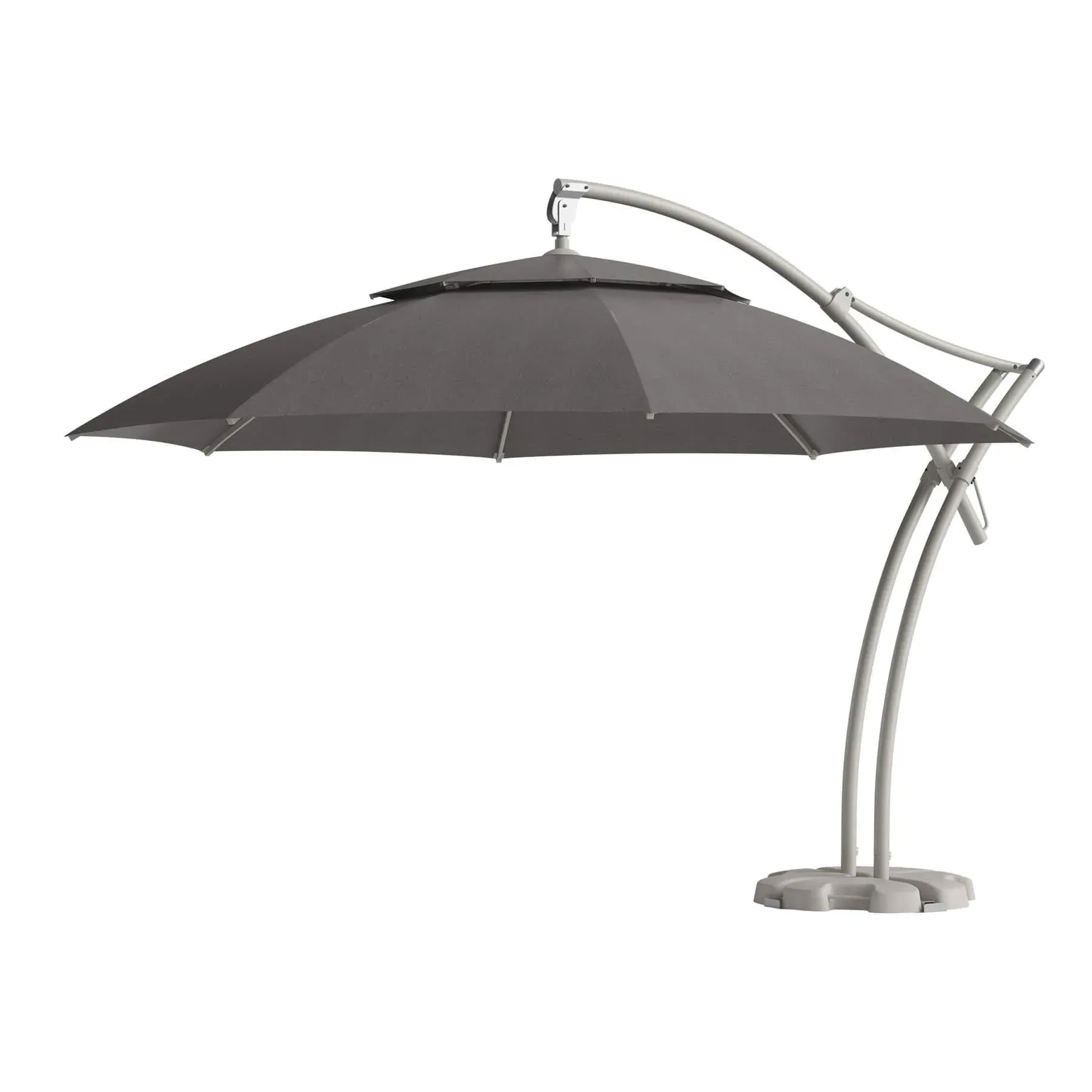 Round Parasol with Side Leg - Light Grey