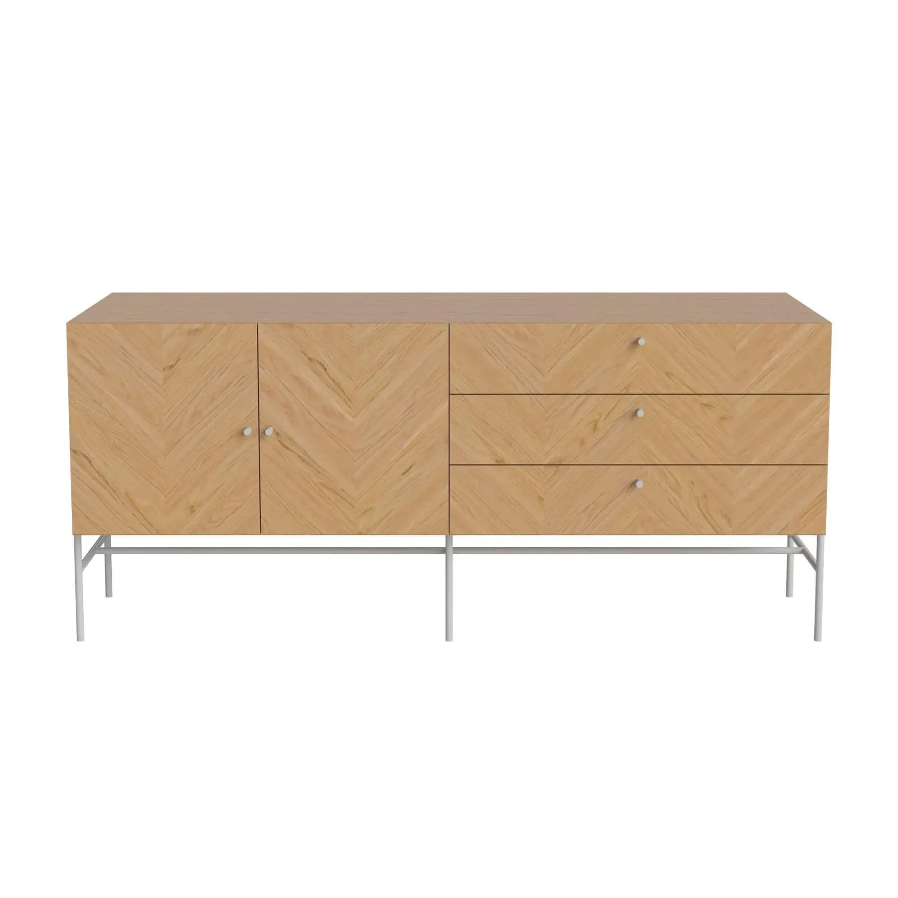 Sideboard with Herringbone Pattern - Oak Wood image