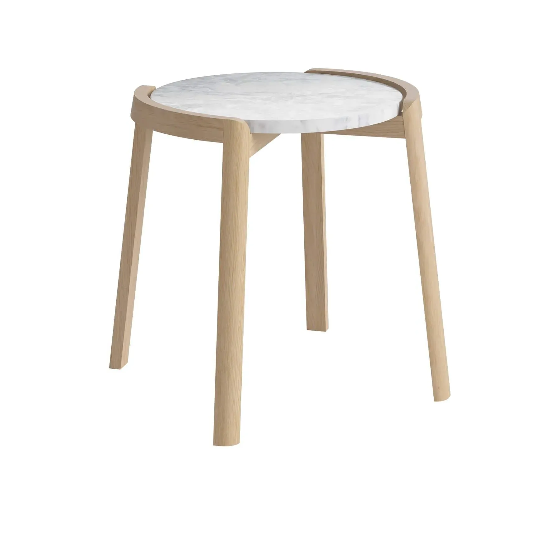 Small Coffee Table - Grey Marble, White Oak