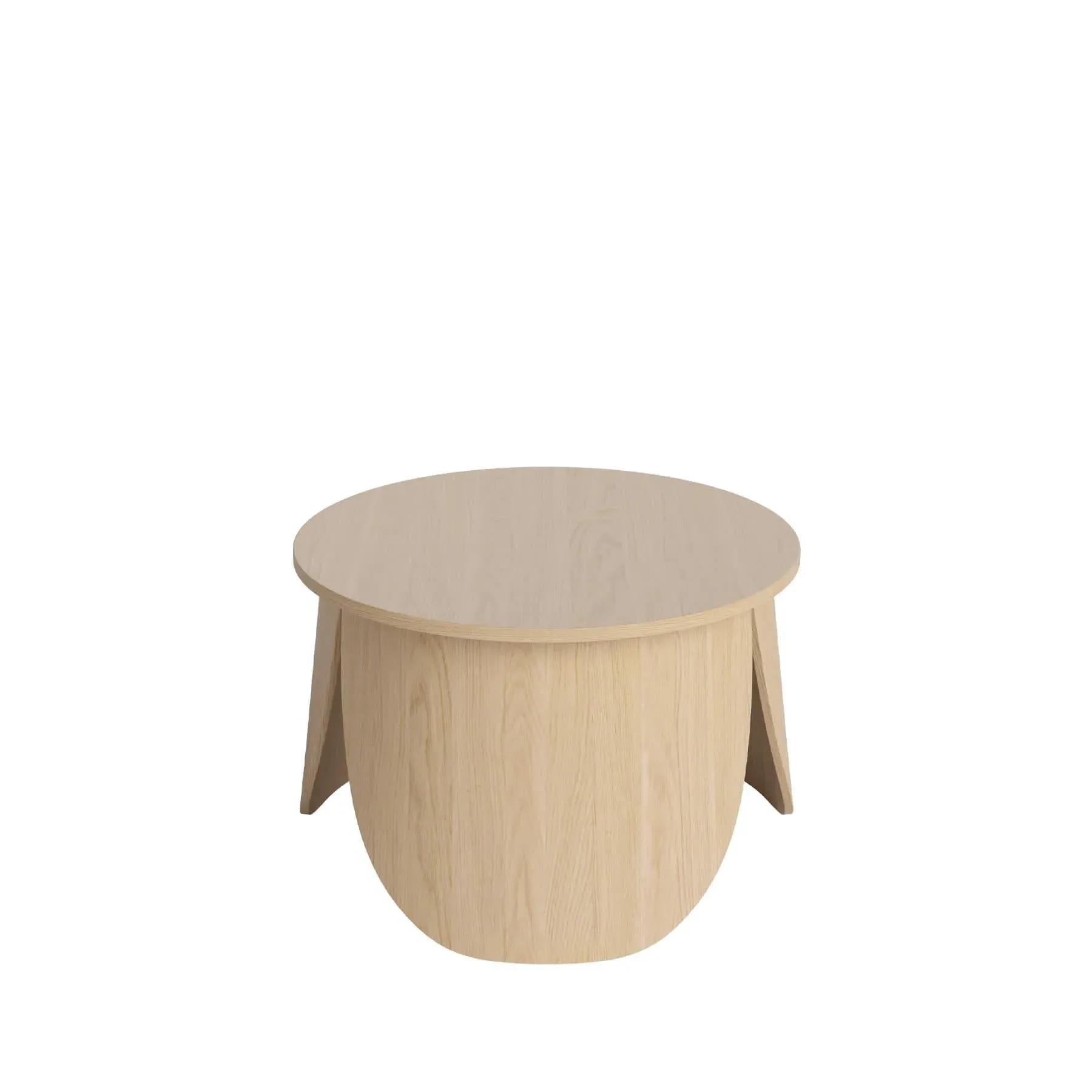 Small Coffee Table Low Height - White, Oak