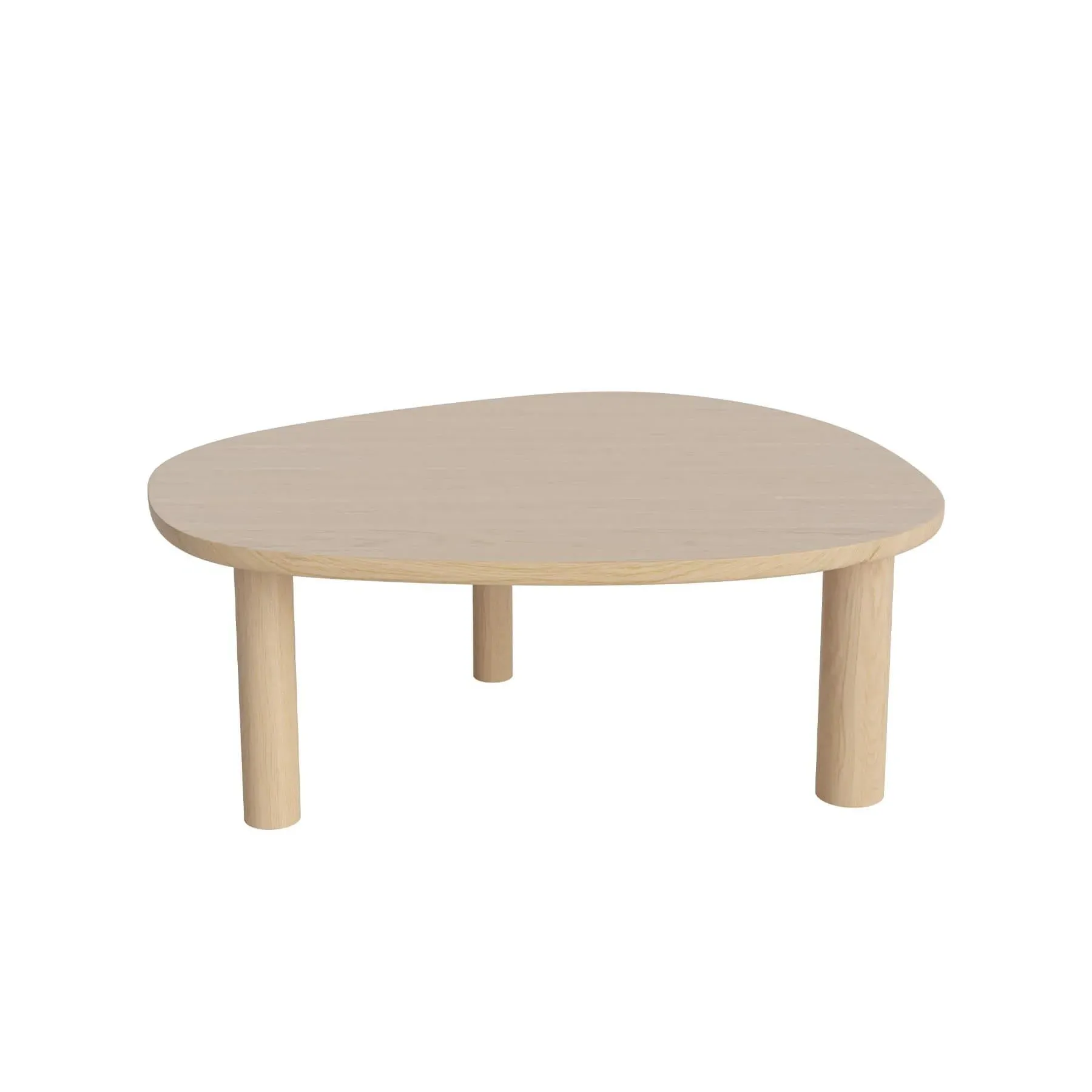 Small Coffee Table Sculptural - White, Oak