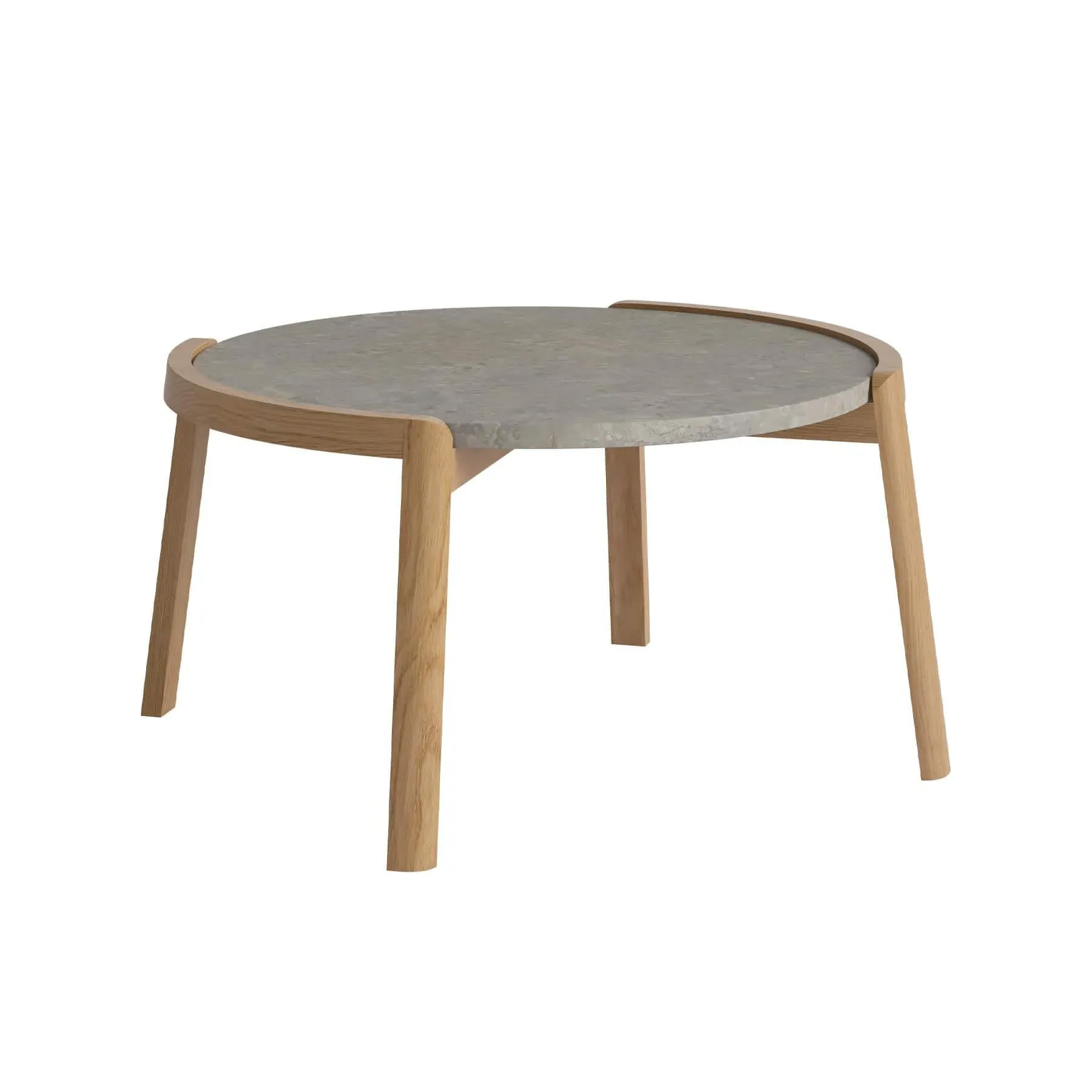 Small Coffee Table with Marble Top - Brown, Oak