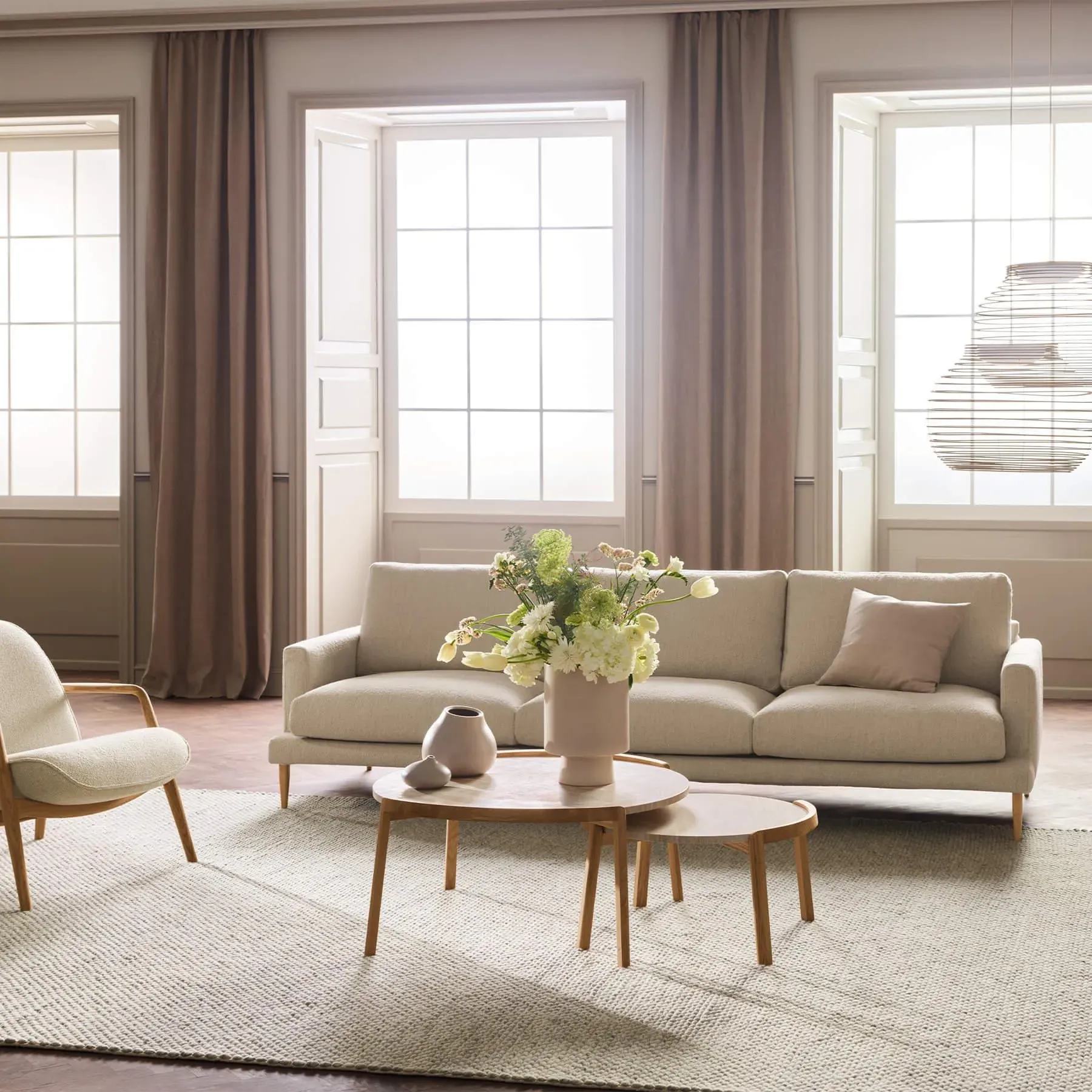 Small Coffee Table with Marble Top - Brown, Oak