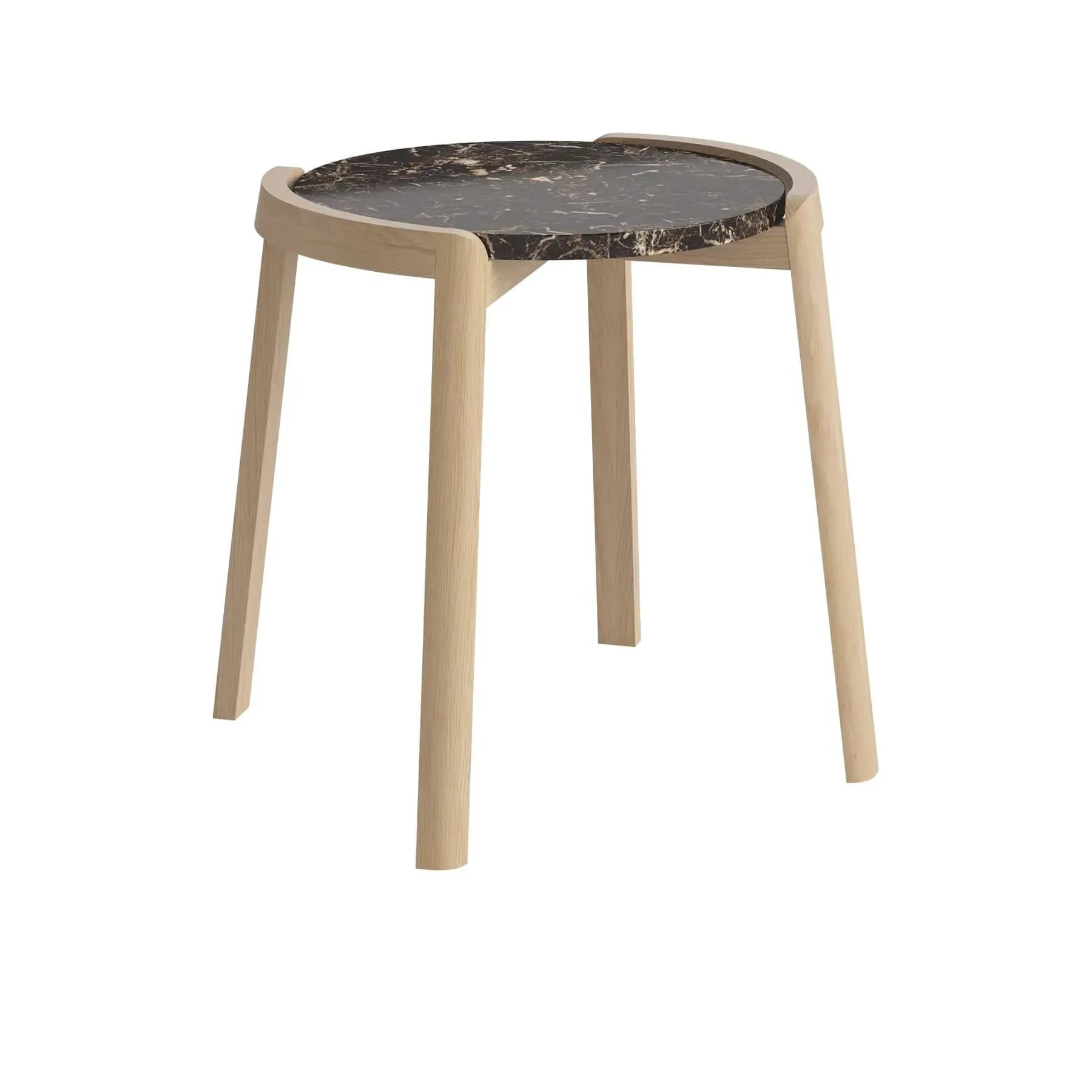 Small Coffee Table with Marble Top - Brown, Oak