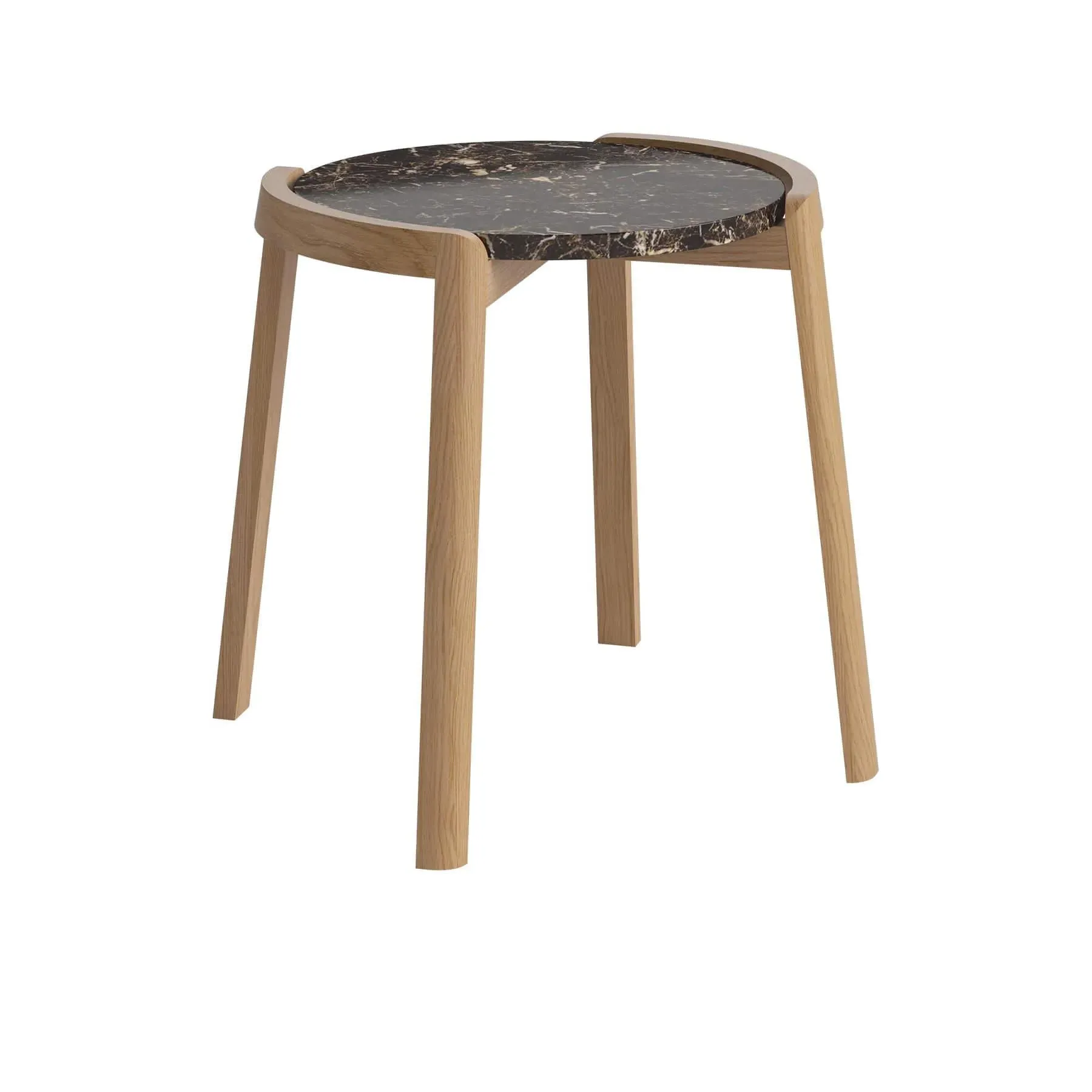 Small Coffee Table with Marble Top - Brown, Oak image