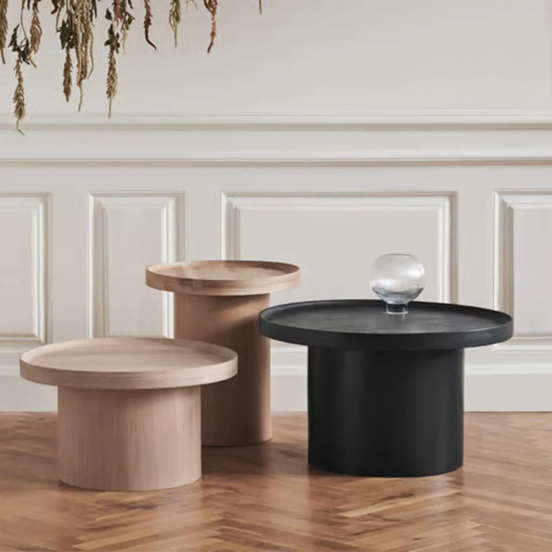 Small Coffee Table with Storage - Black, Oak