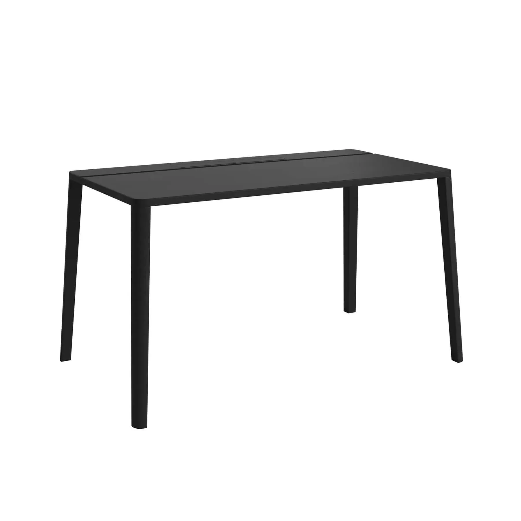 Small Desk with Sleek Lines - Black, Solid Wood image