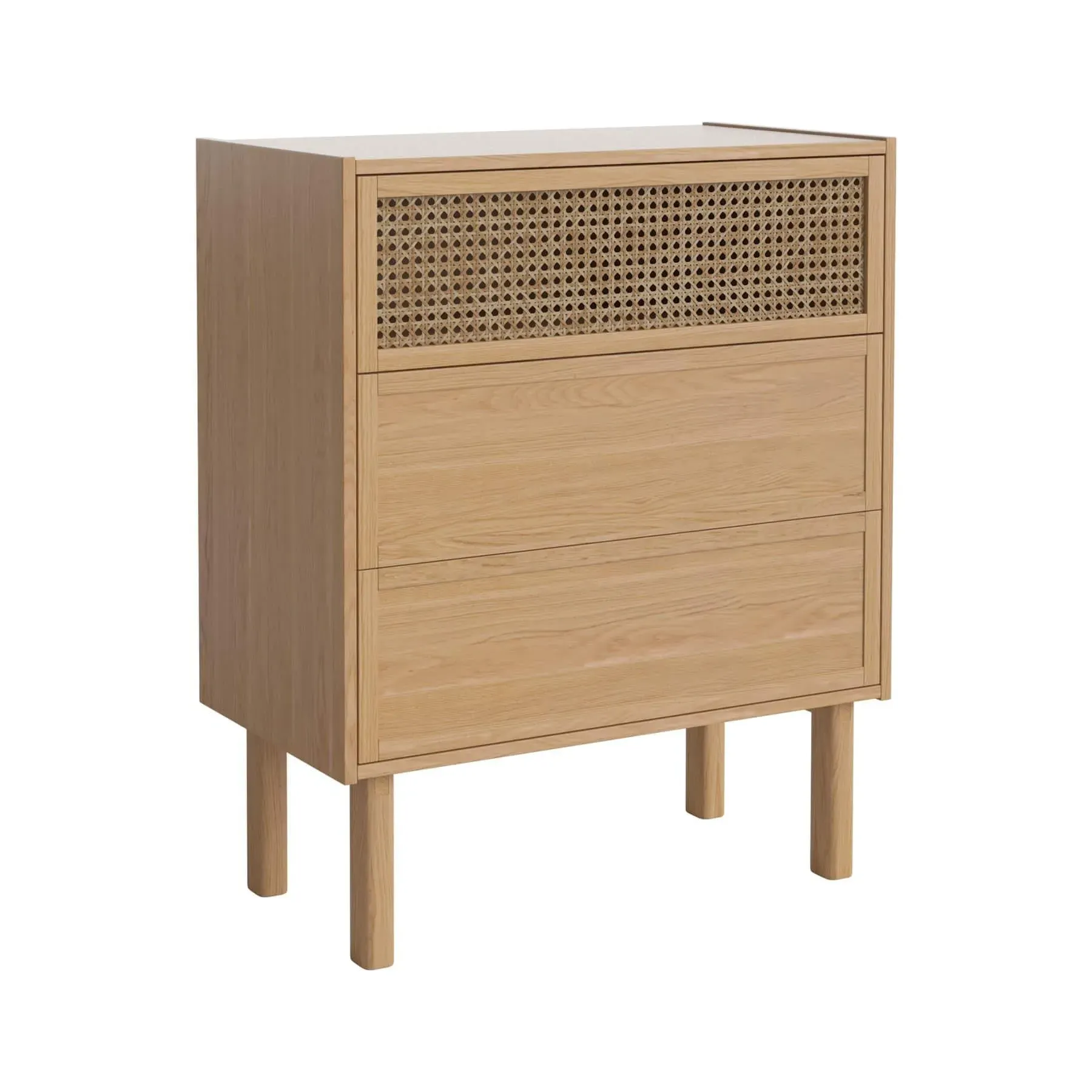 Small Dresser with Wicker Front - Oak image