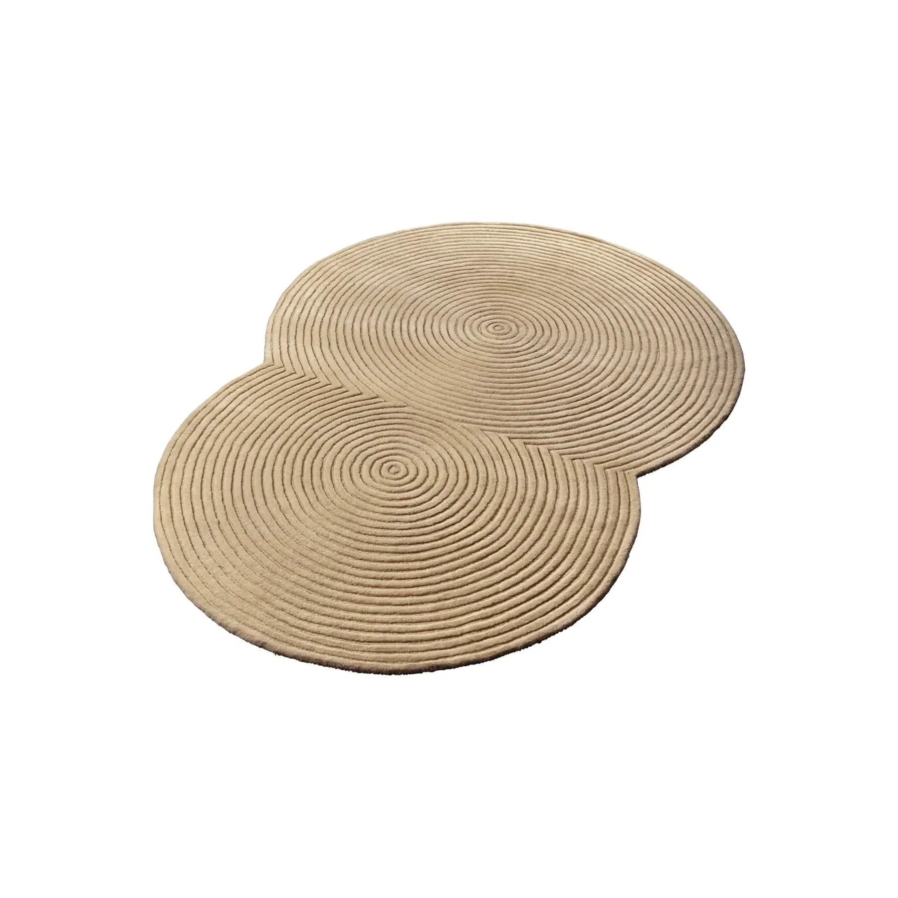 Small Round Rug - Beige, Wool image